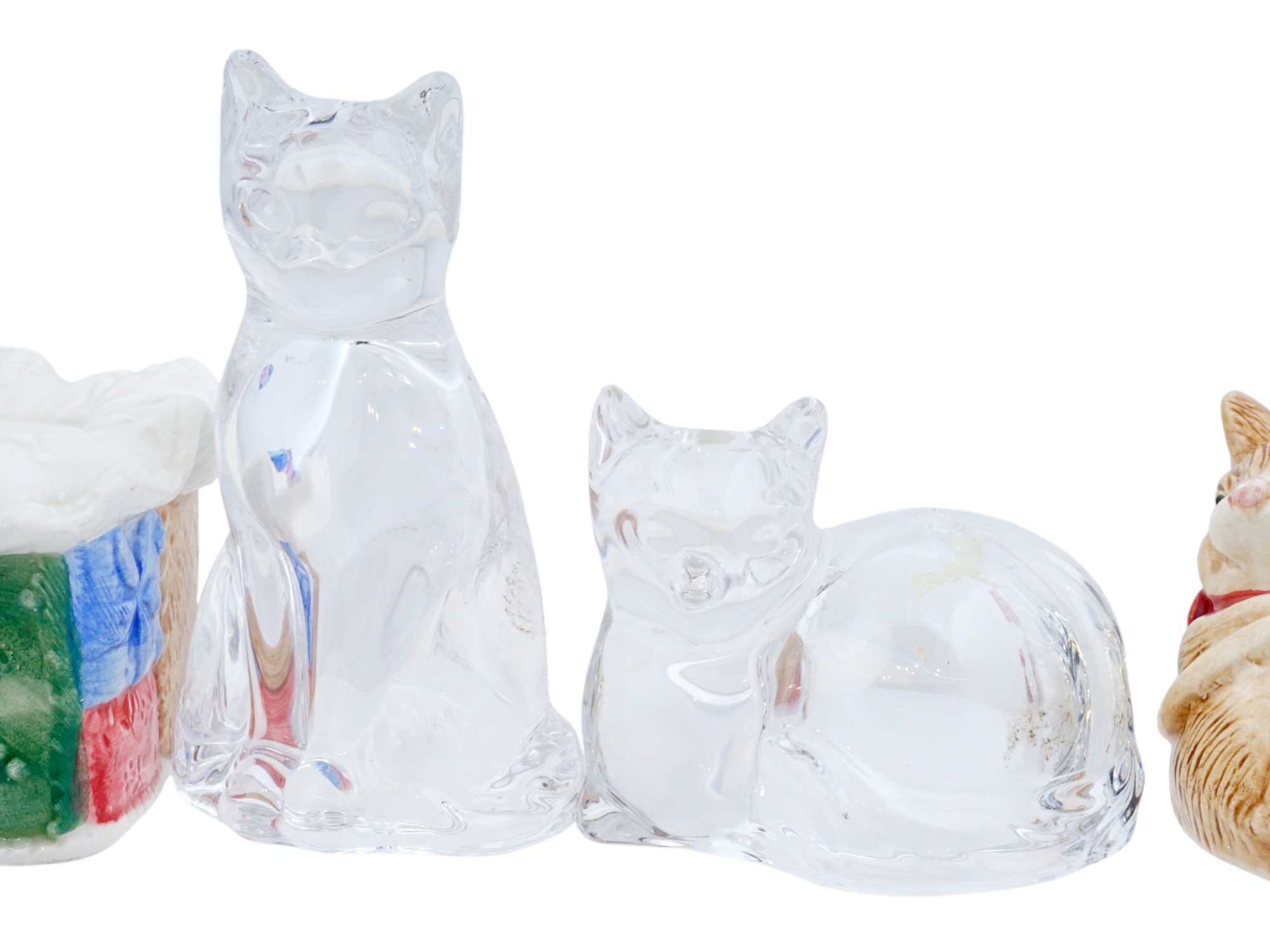 VTG CERAMIC AND LEAD CRYSTAL SALT AND PEPPER SHAKERS PIC-10