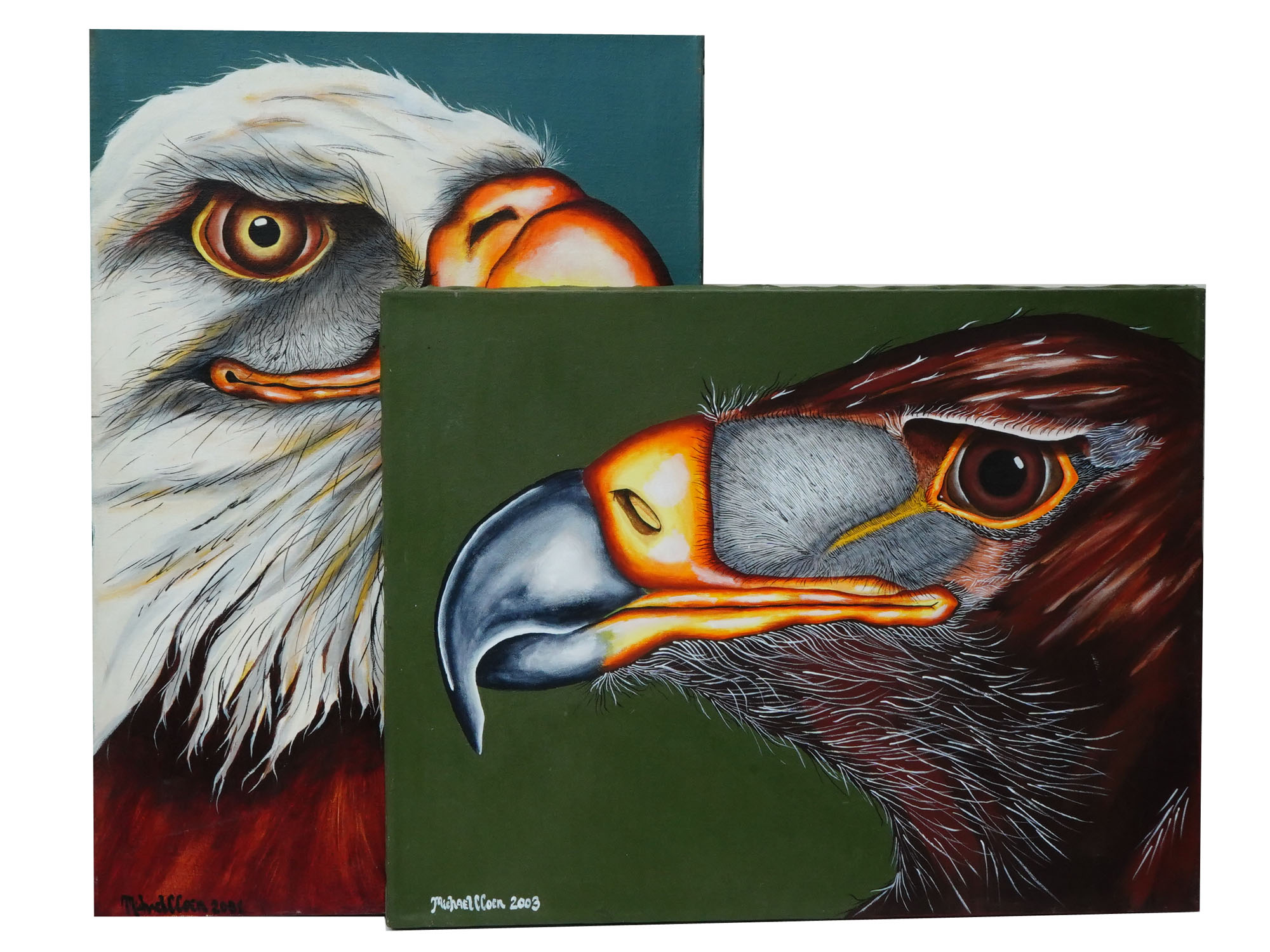 CONTEMPORARY BIRD OIL PAINTINGS SIGNED BY THE ARTIST PIC-