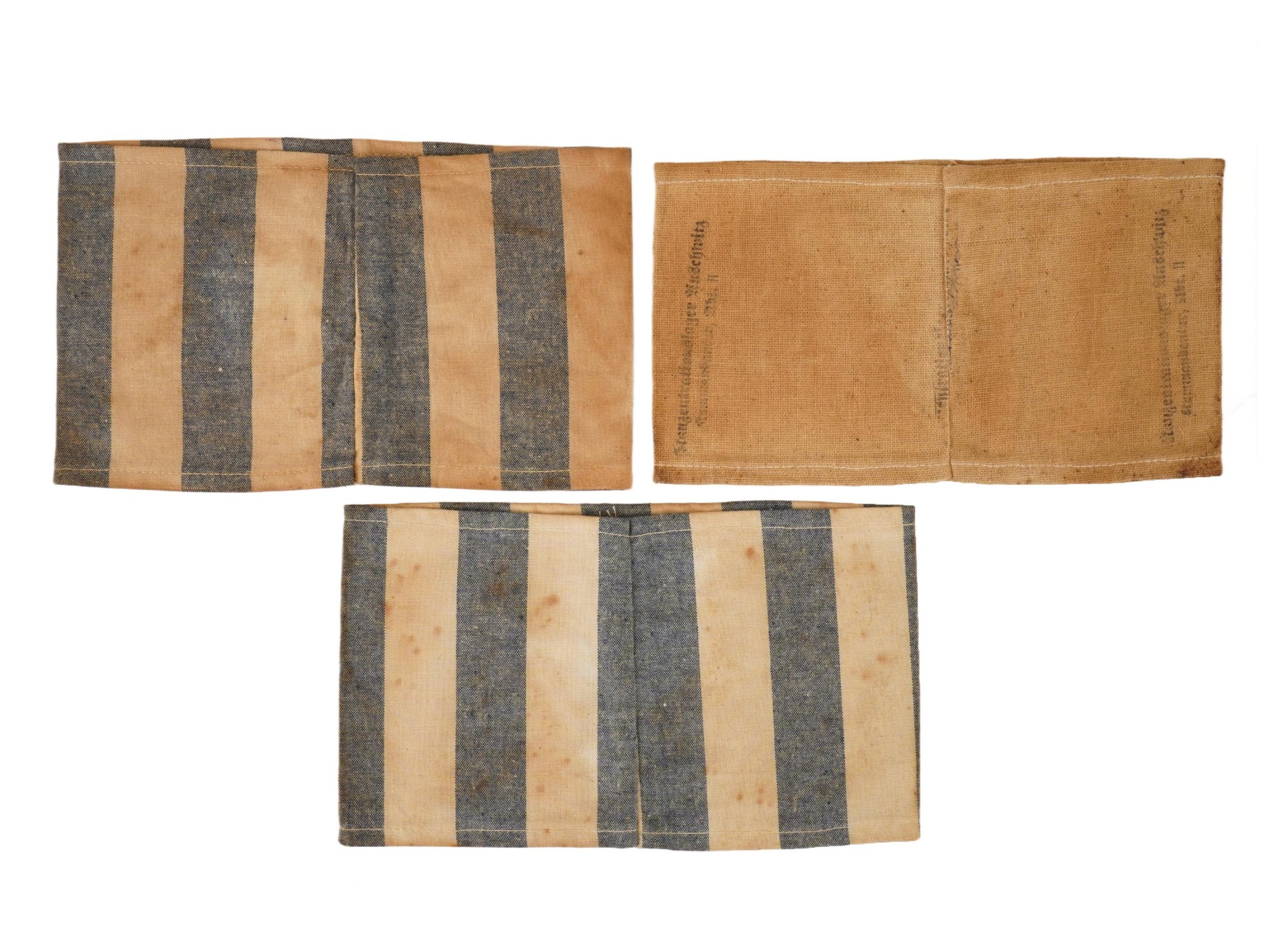 WWII NAZI GERMAN CONCENTRATION CAMP PRISONER ARMBANDS PIC-1