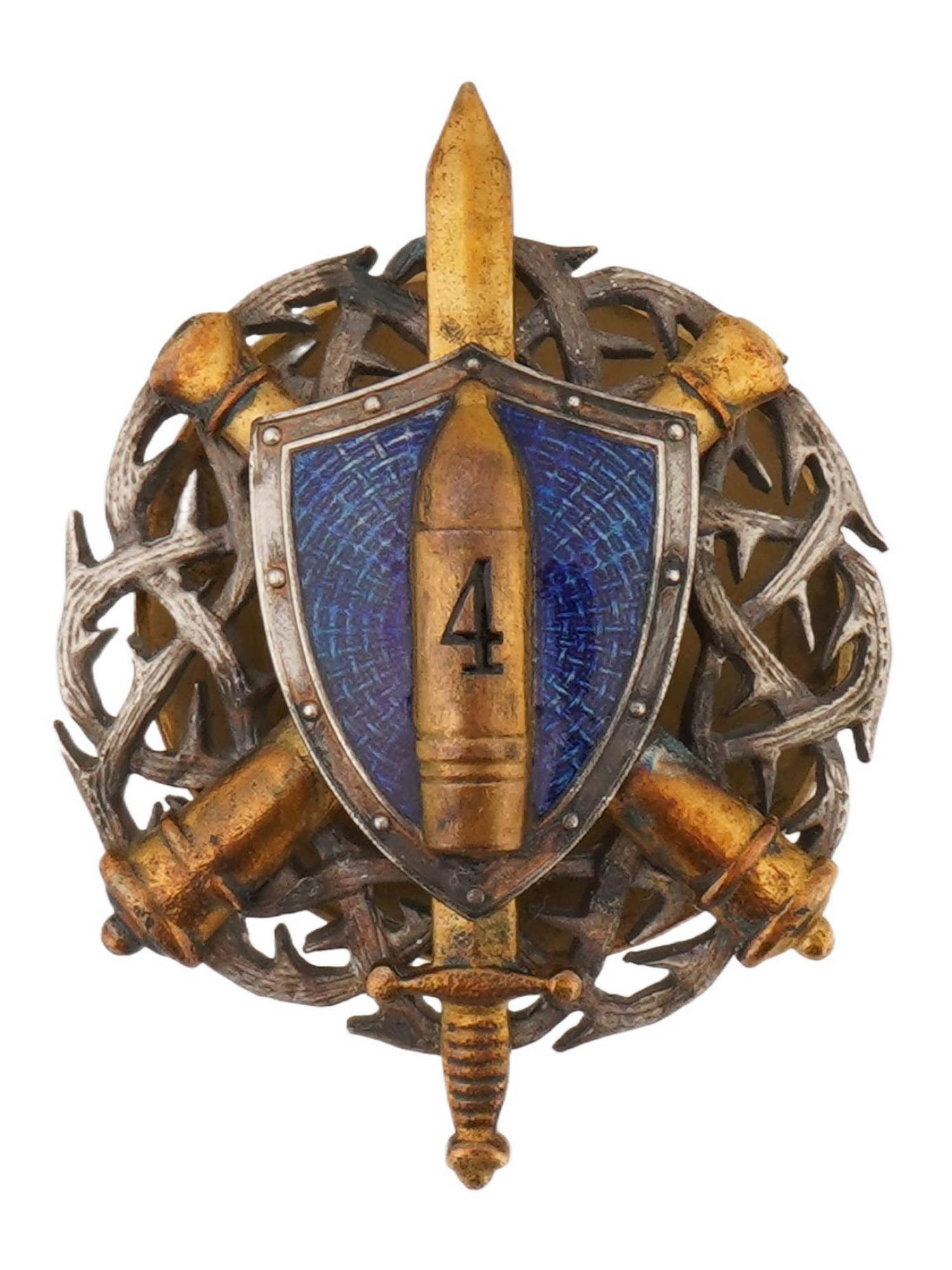 RUSSIAN CIVIL WAR BADGE 4TH BATTERY KORNILOV DIVISION PIC-