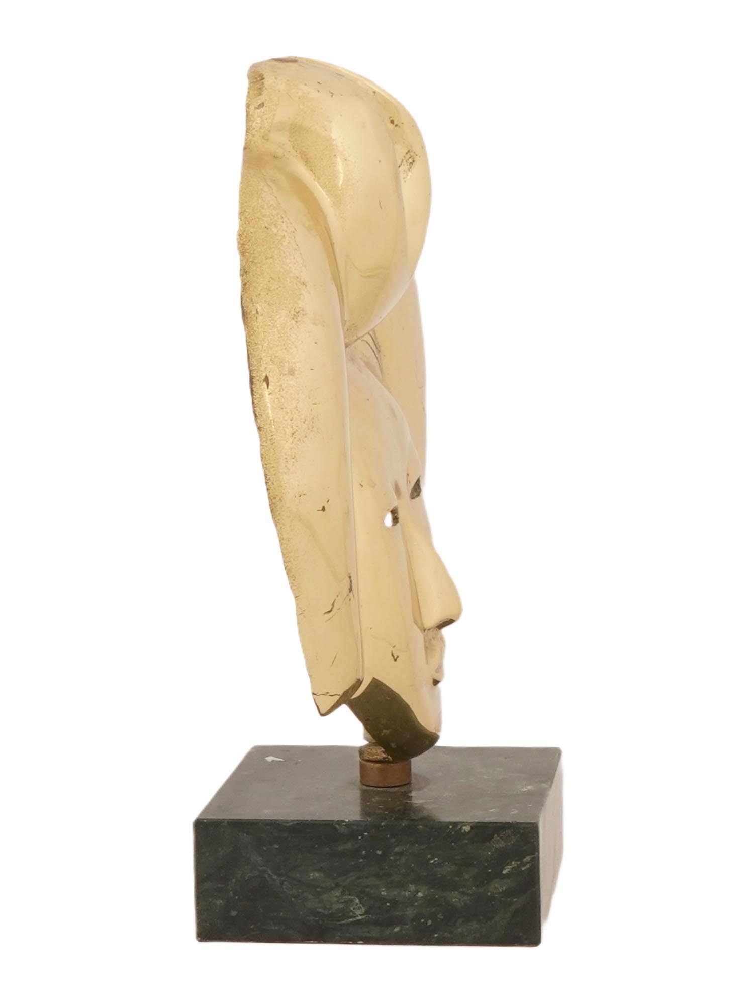 VINTAGE MID CENTURY GILT BRASS TABLE GEISHA MASK PIC-1