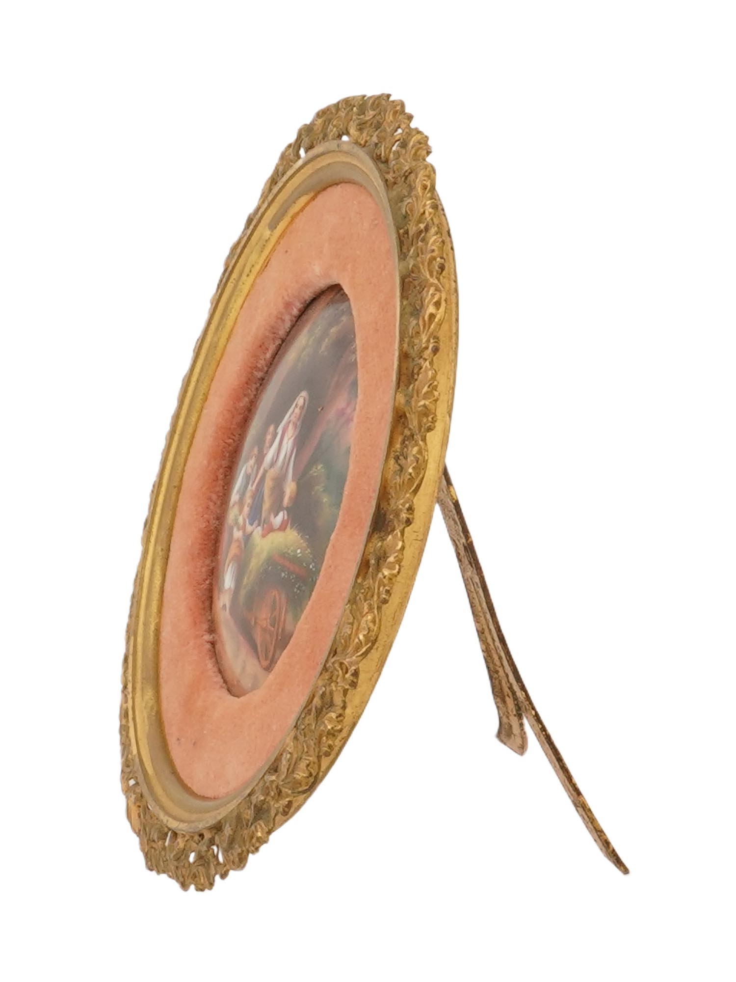 MINIATURE VINTAGE PORTRAIT PAINTINGS 3 ON PORCELAIN PIC-4