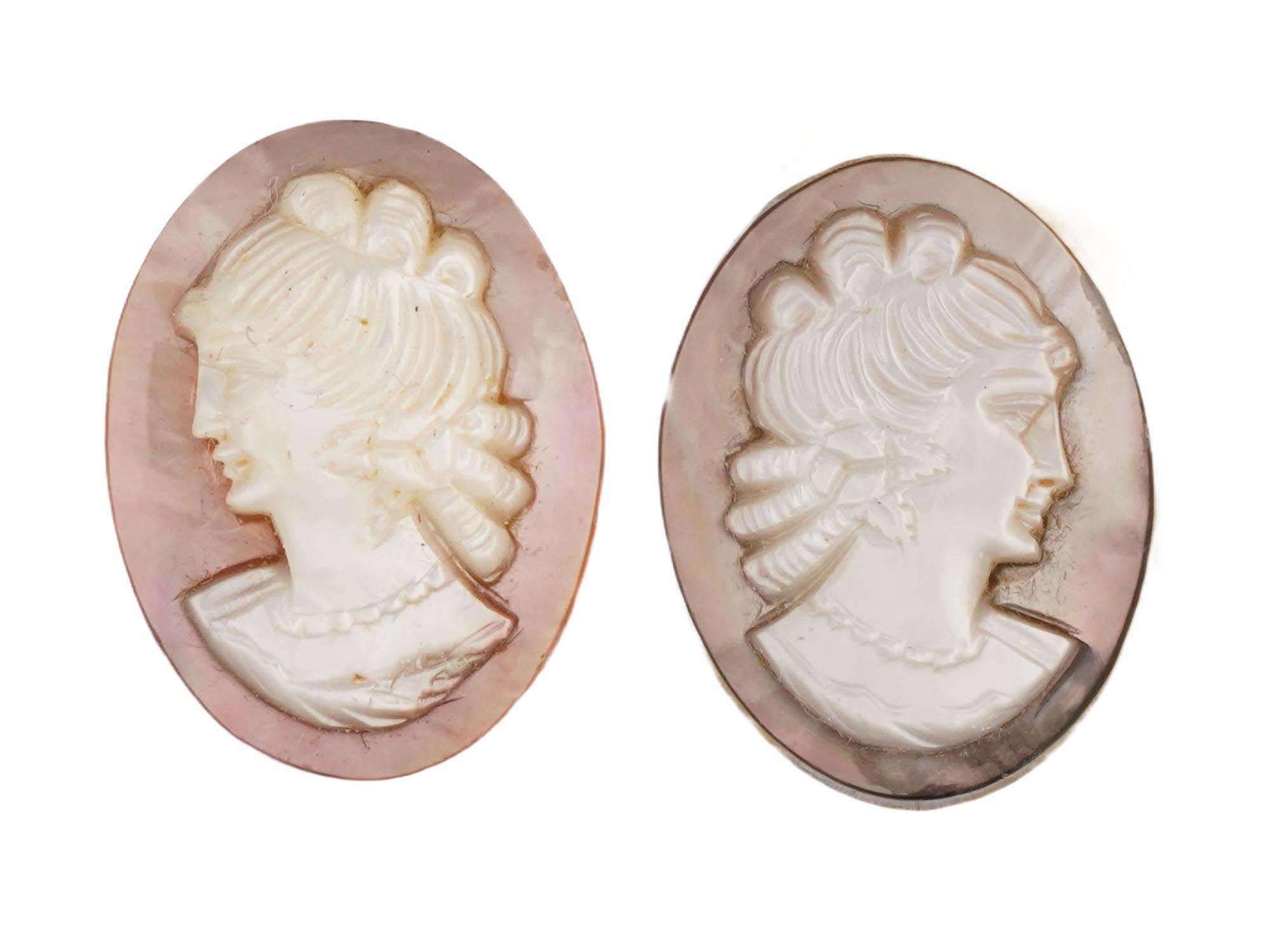COLLECTION OF ANTIQUE HAND CARVED SHELL CAMEOS PIC-4