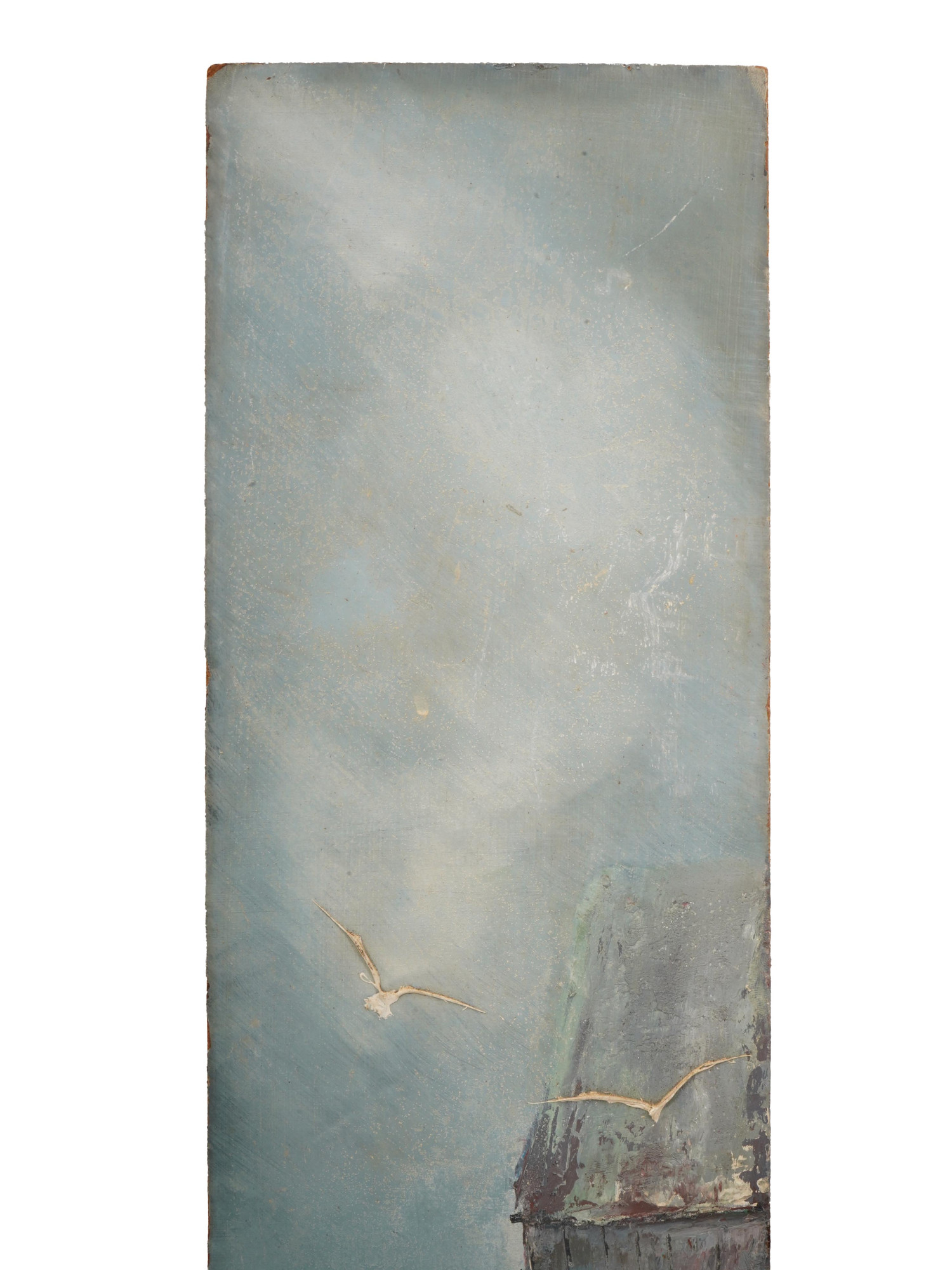 MID CENTURY VERTICAL PAINTING SIGNED L. HOPKINS PIC-1