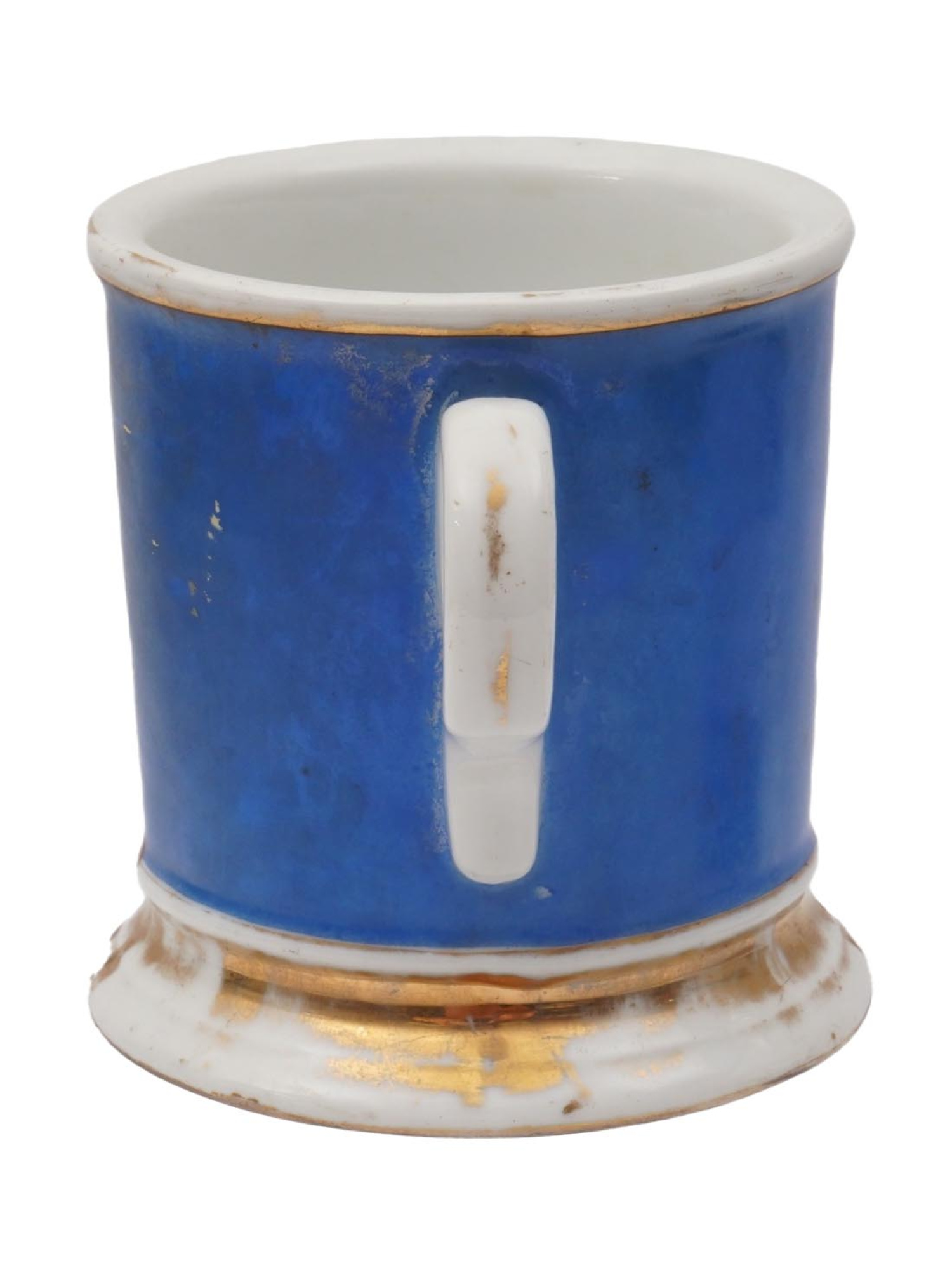GERMAN PORCELAIN SHAVING MUG W ISRAELI AMERICAN FLAGS PIC-2