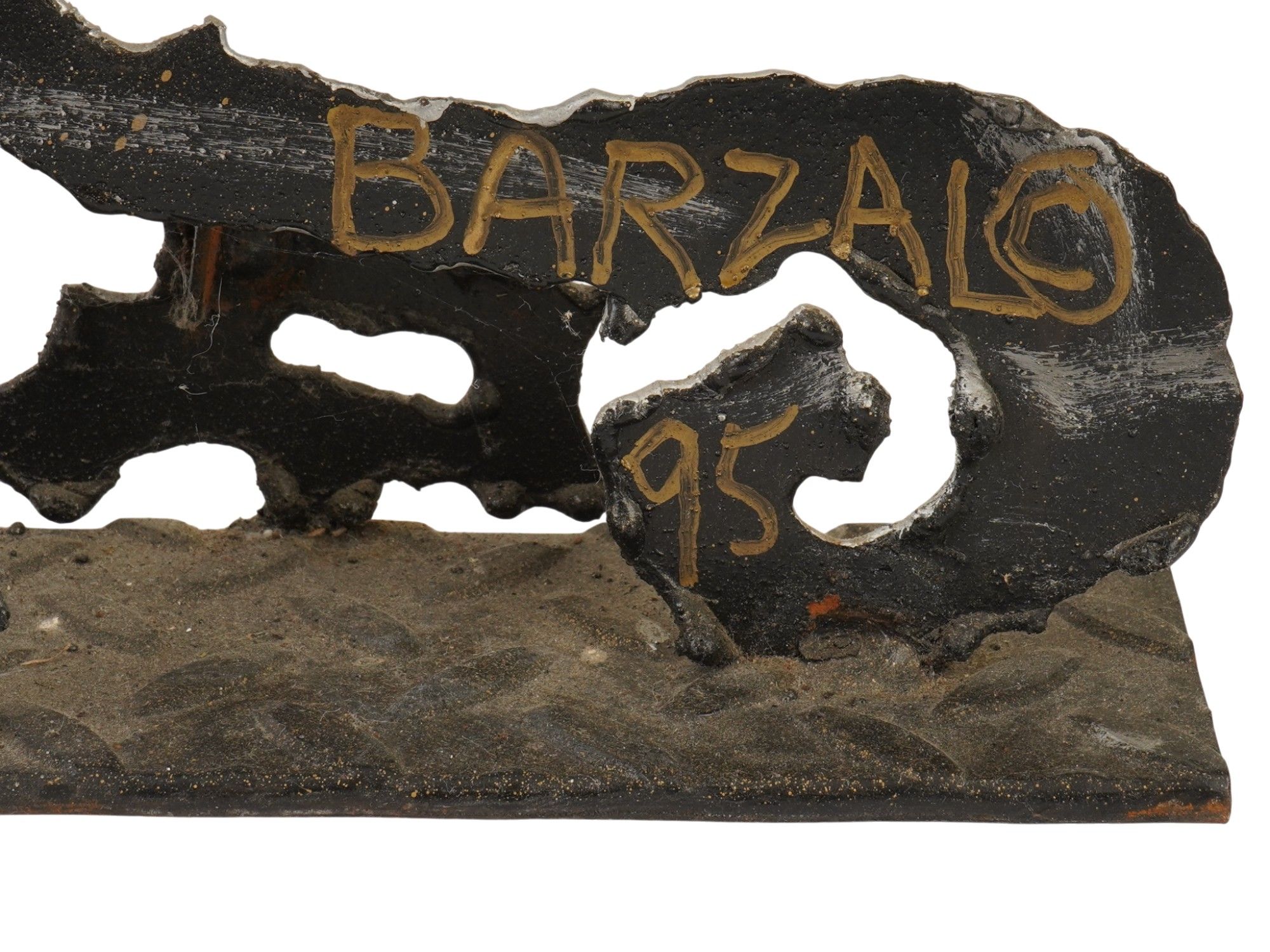 GROUP OF THREE LARGE VINTAGE JUDAICA METAL MENORAHS PIC-7