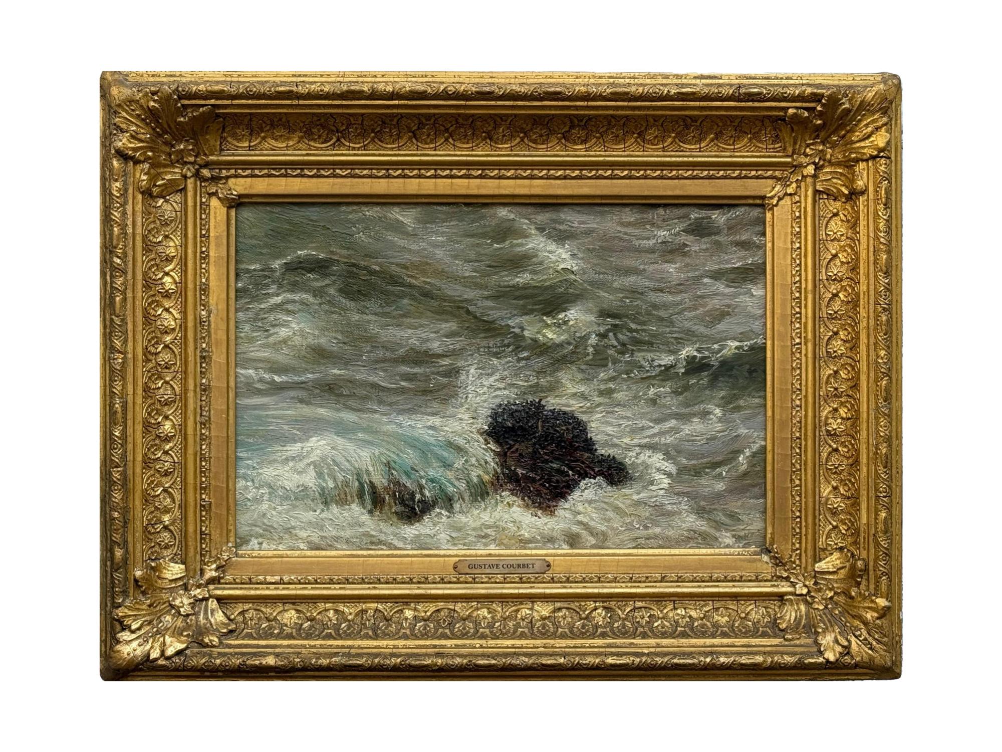 ATTRIBUTED TO GUSTAVE COURBET FRENCH OIL PAINTING PIC-