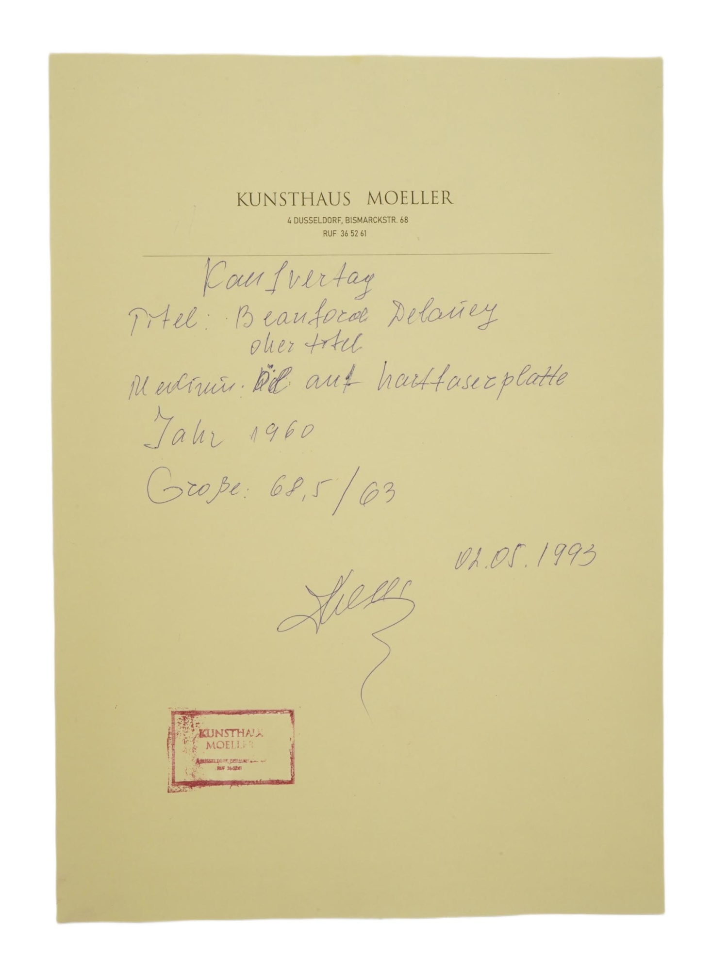 ATTR BEAUFORD DELANEY AMERICAN ABSTRACT OIL PAINTING PIC-6