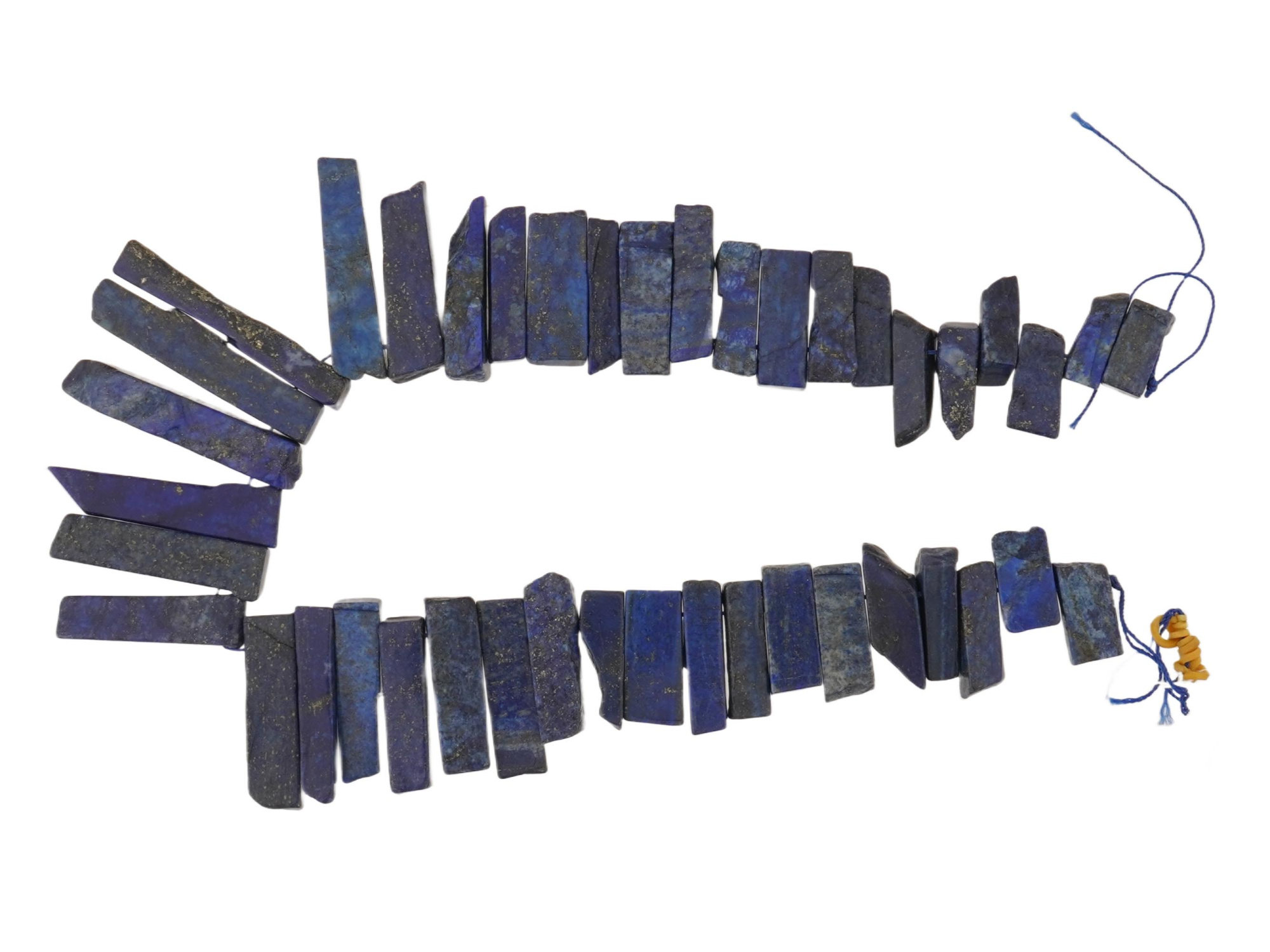 VINTAGE LAPIS LAZULI STONE BEADED NECKLACE PIC-3