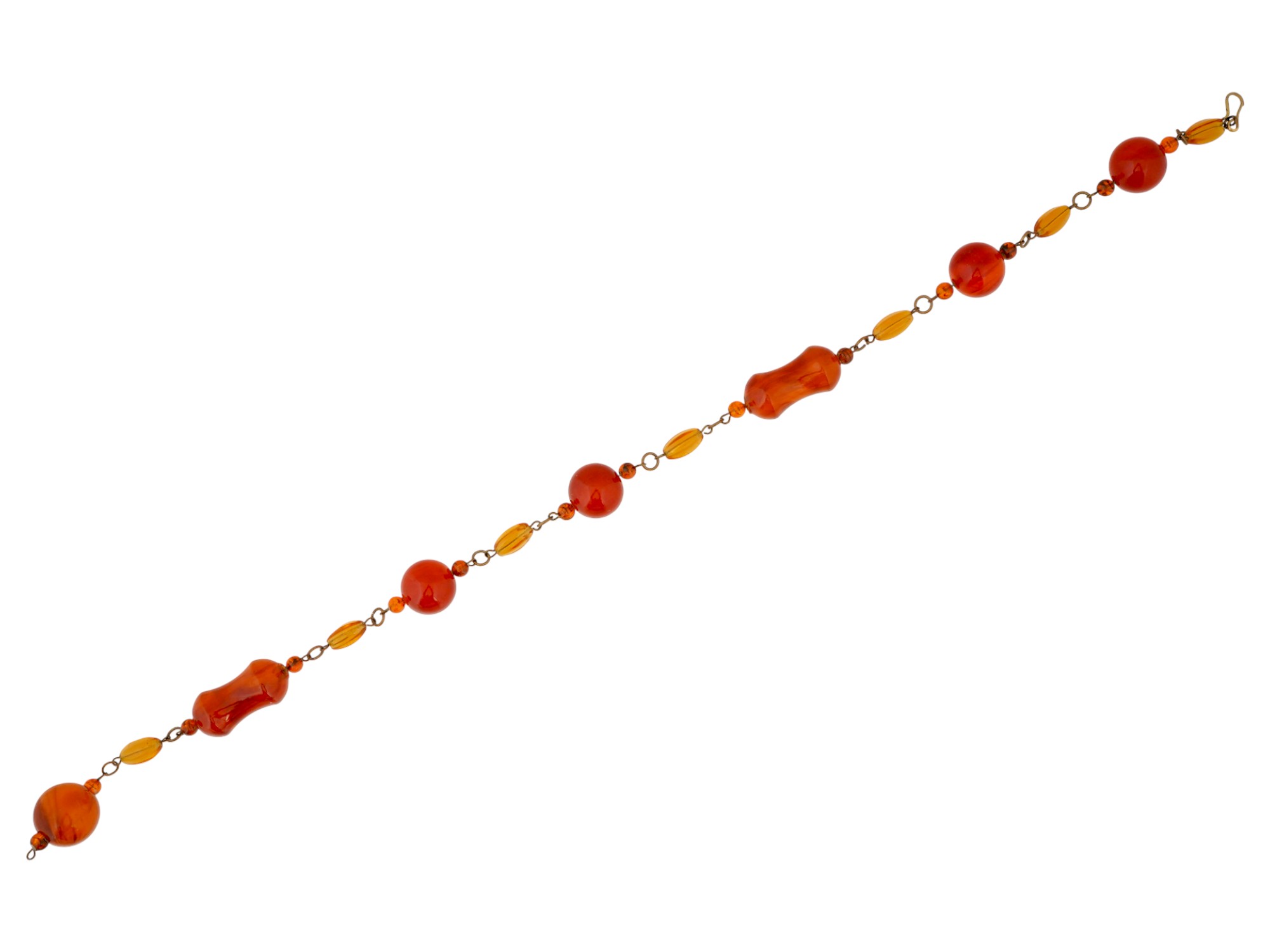 LARGE VINTAGE AMBER AND BAKELITE NECKLACE PIC-2