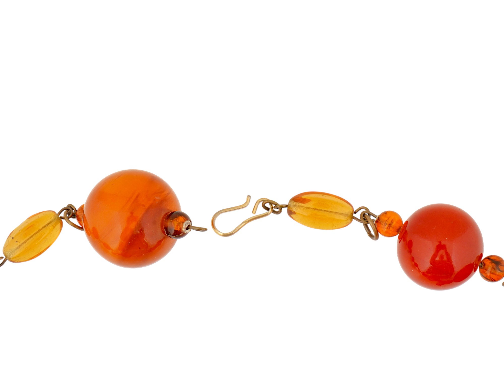 LARGE VINTAGE AMBER AND BAKELITE NECKLACE PIC-4