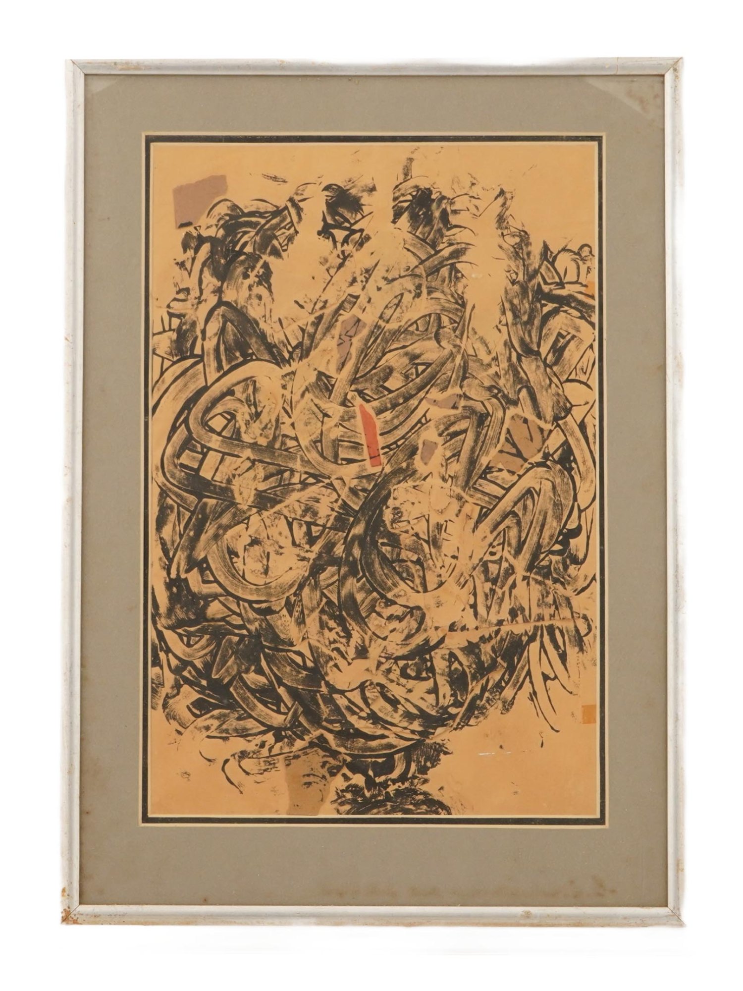 VINTAGE MIXED MEDIA ABSTRACT COLLAGE ARTWORK PIC-