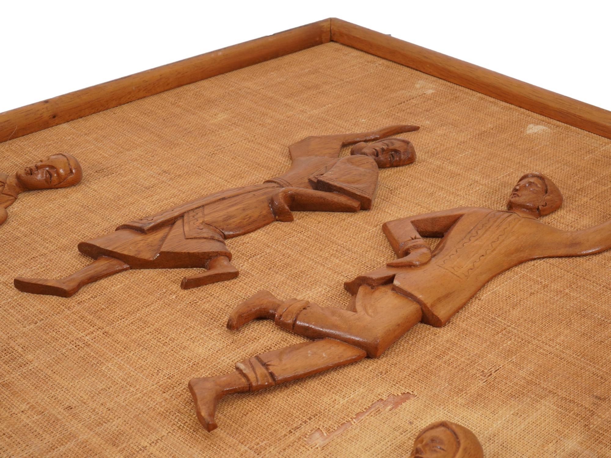 LOT OF HAND CARVED PAINTED WOODEN PLAQUES ARTWORKS PIC-2