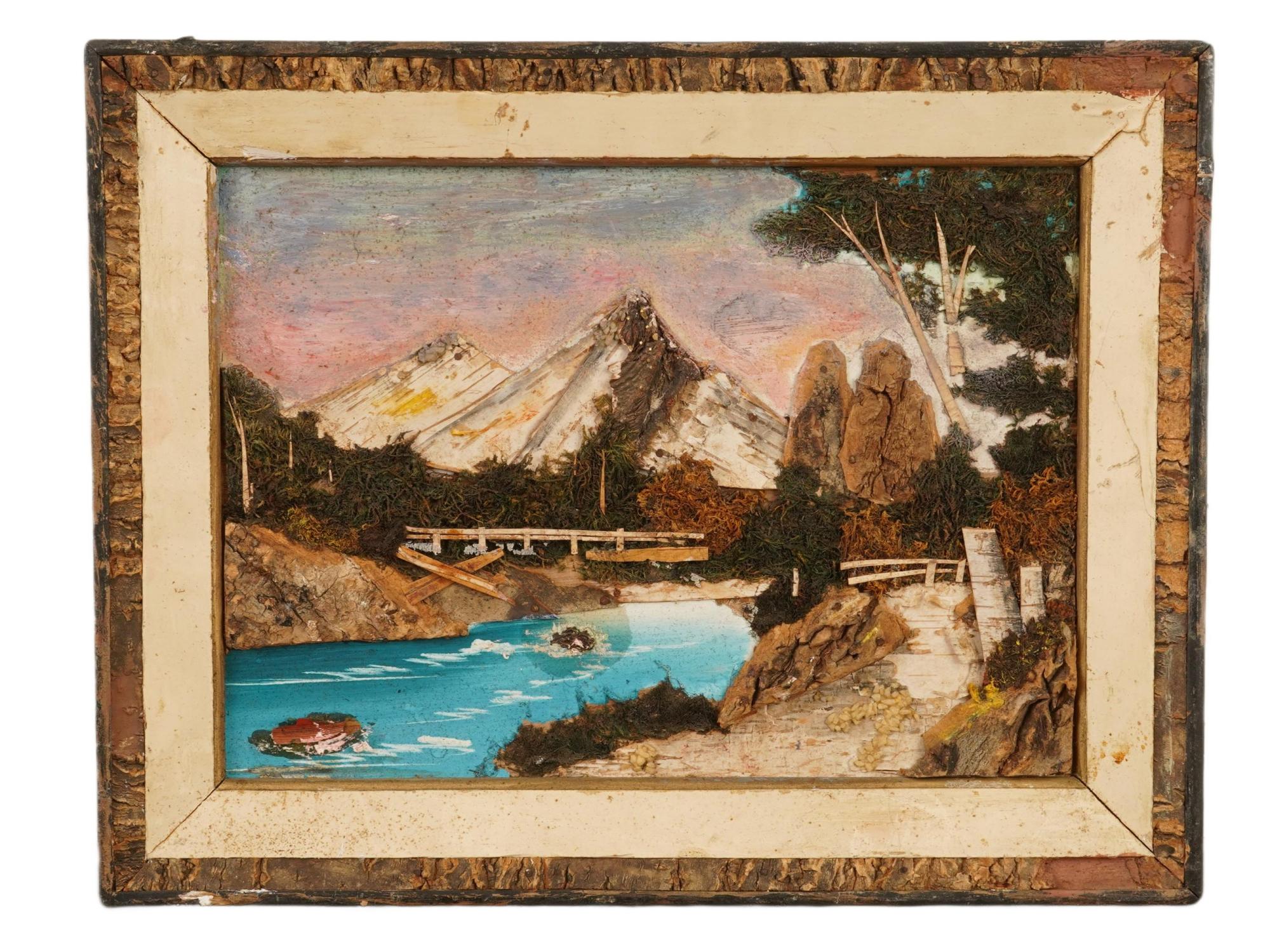 VINTAGE OIL PAINTINGS AND MIXED MEDIA COLLAGE PIC-1