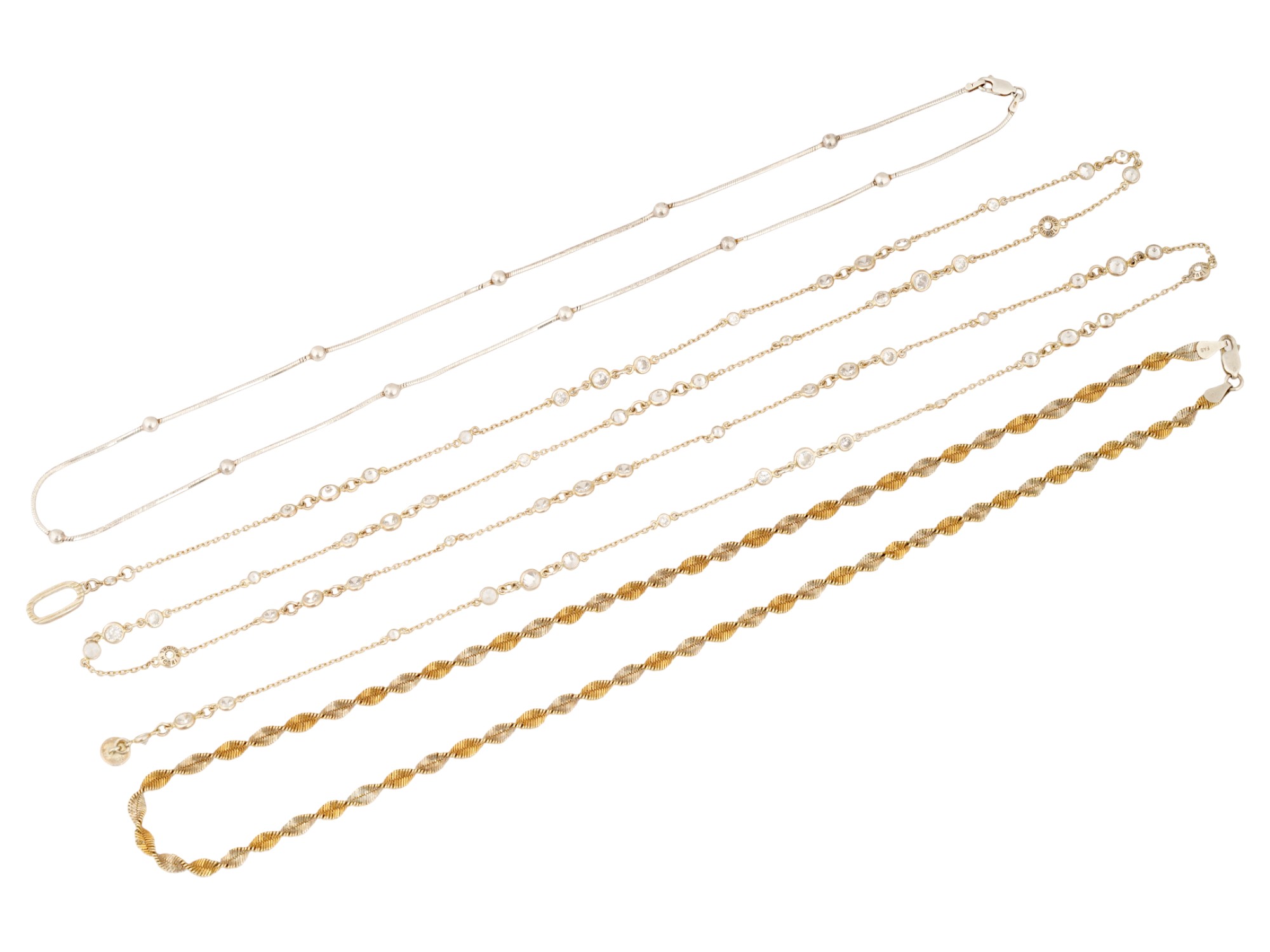 COLLECTION OF THREE VINTAGE SILVER CHAIN NECKLACES PIC-