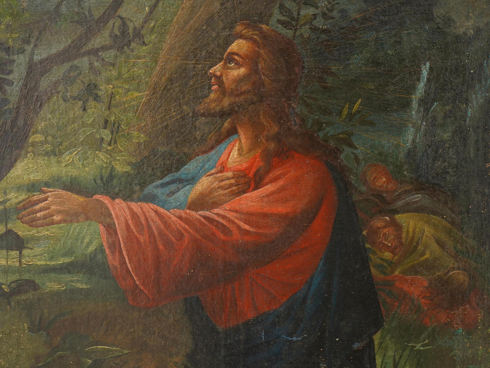 ANTIQUE RUSSIAN ICON PAINTING CHRIST IN GETHSEMANE PIC-1