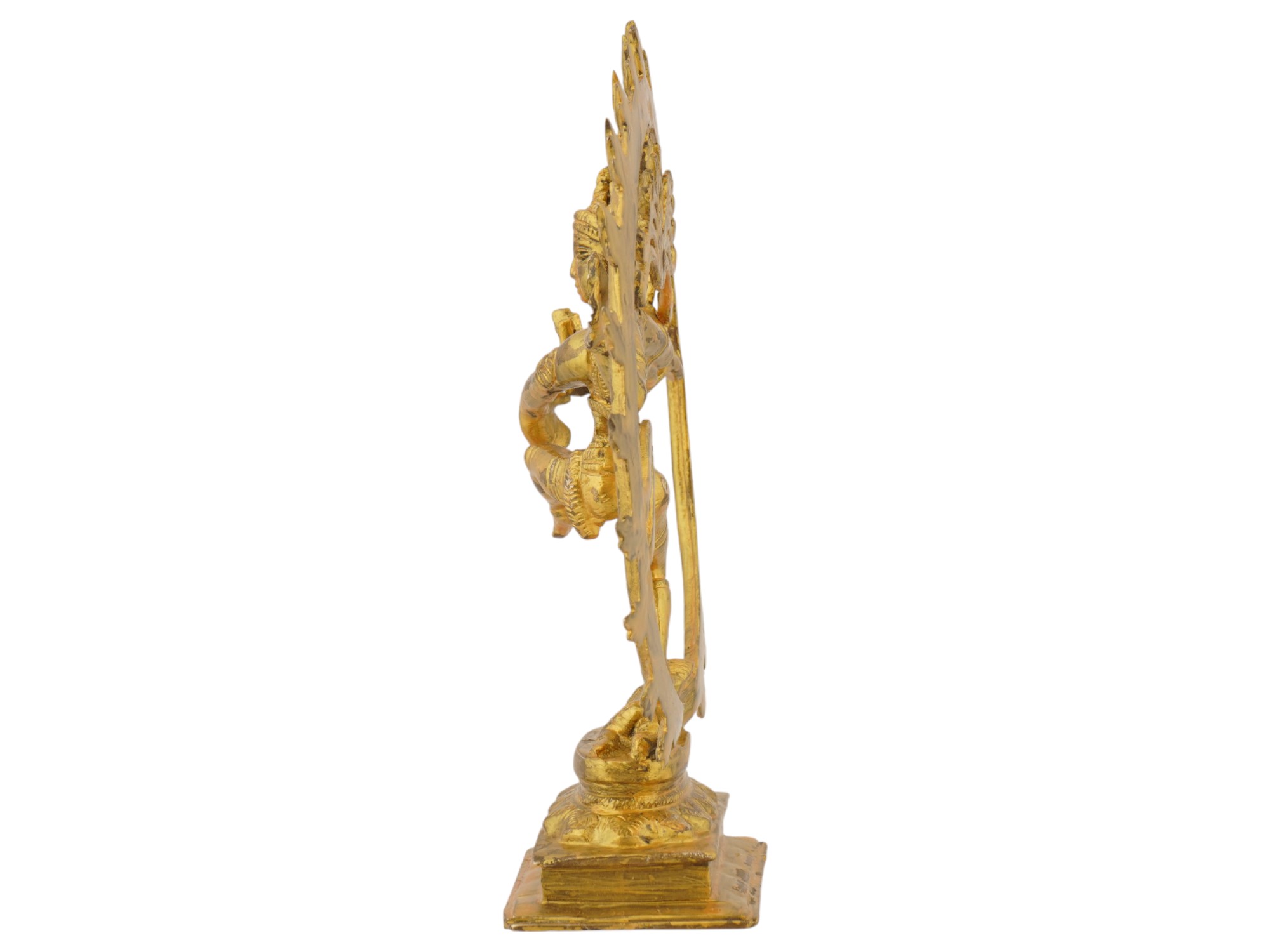 SHIVA NATARAJA BRONZE AND GOLD LEAF SCULPTURE PIC-2