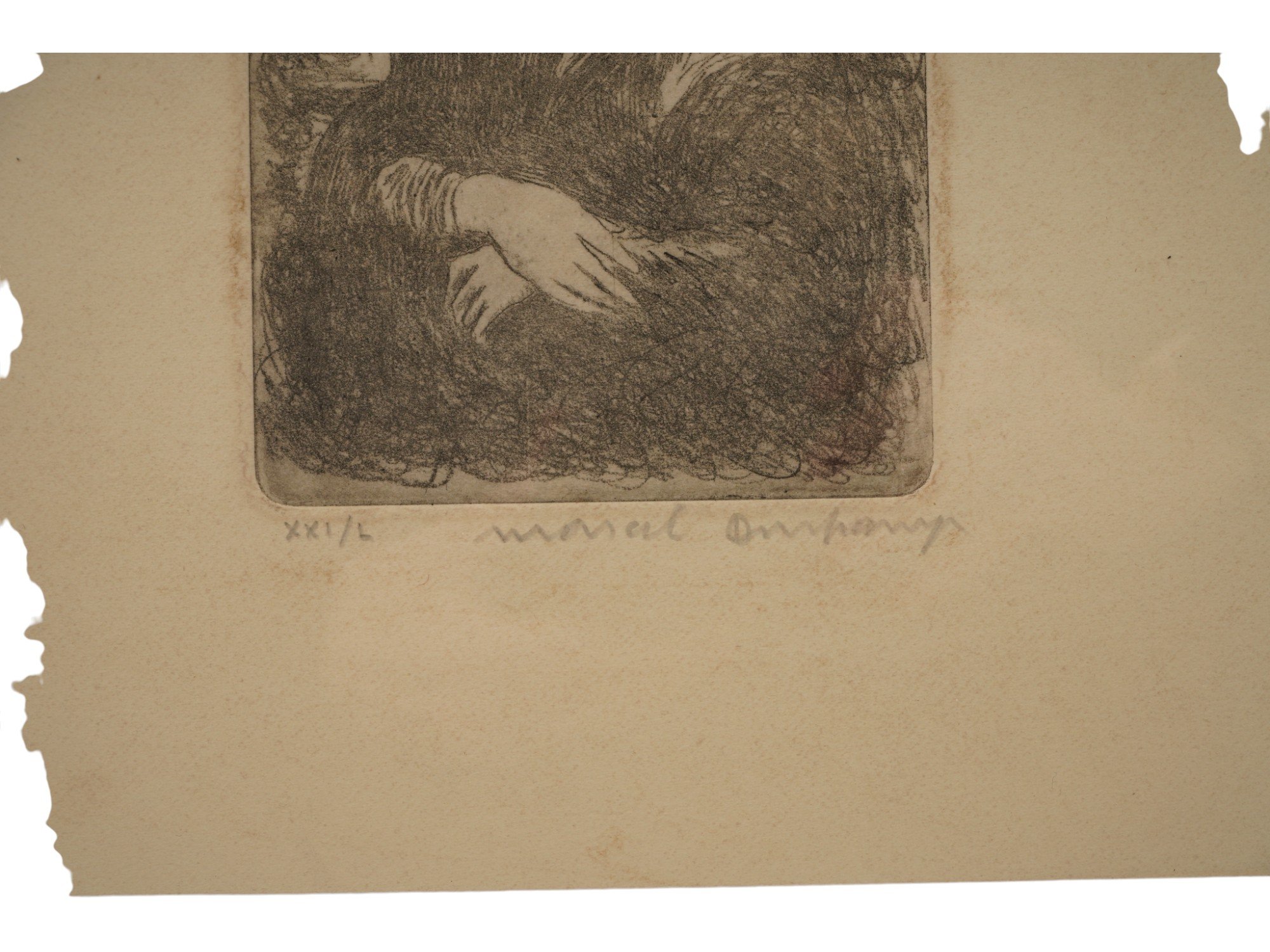 ETCHING AFTER MARCEL DUCHAMPS L.H.O.O.Q. 1919 MONA LISA PIC-2