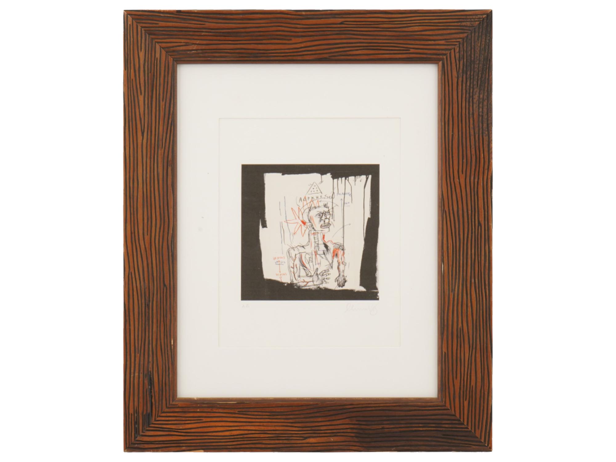 ETCHING AFTER JEAN MICHEL BASQUIATS BOXER REBELLION PIC-