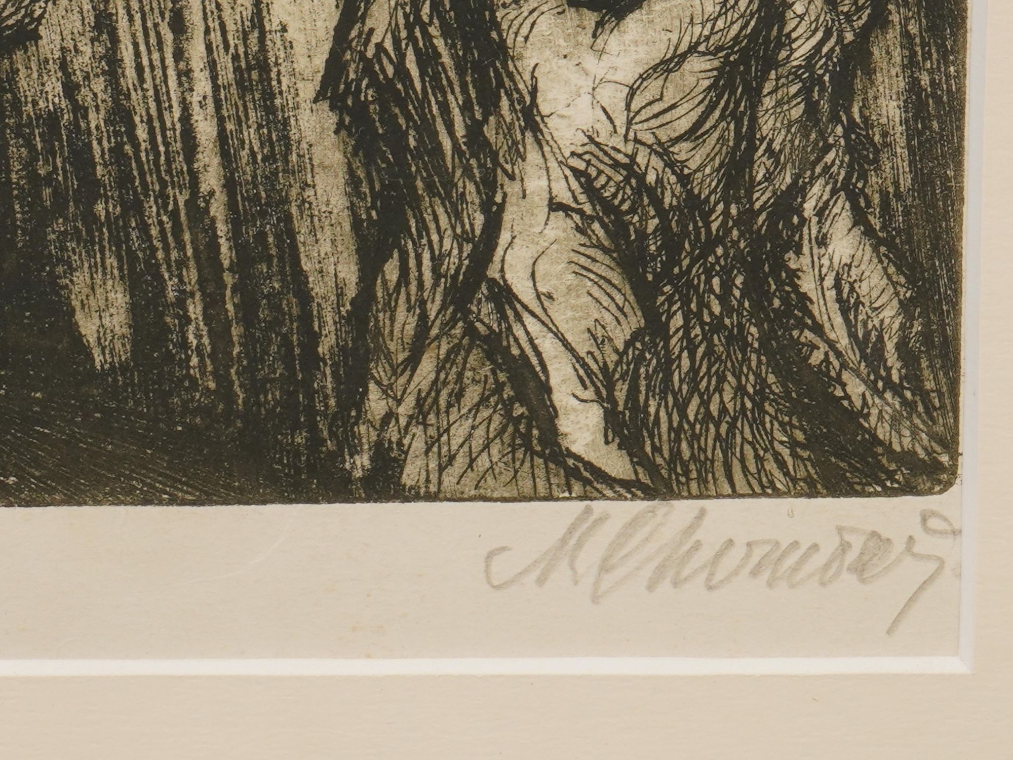 VINTAGE ROMANIAN ETCHING SIGNED MARCEL CHIRNOAGA PIC-5