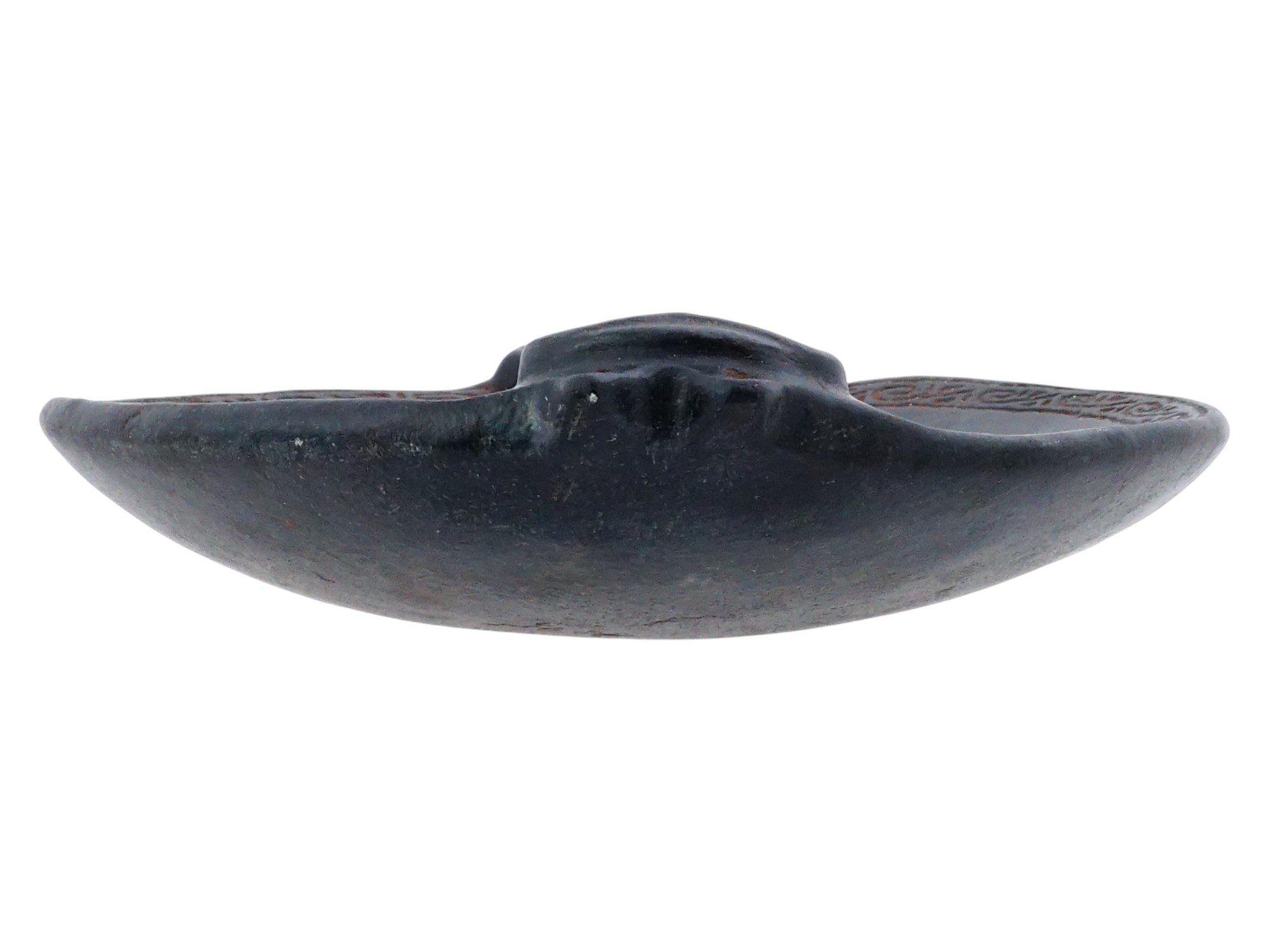 ANCIENT PRE COLUMBIAN CARVED STONE ANIMAL HEAD DISH PIC-5