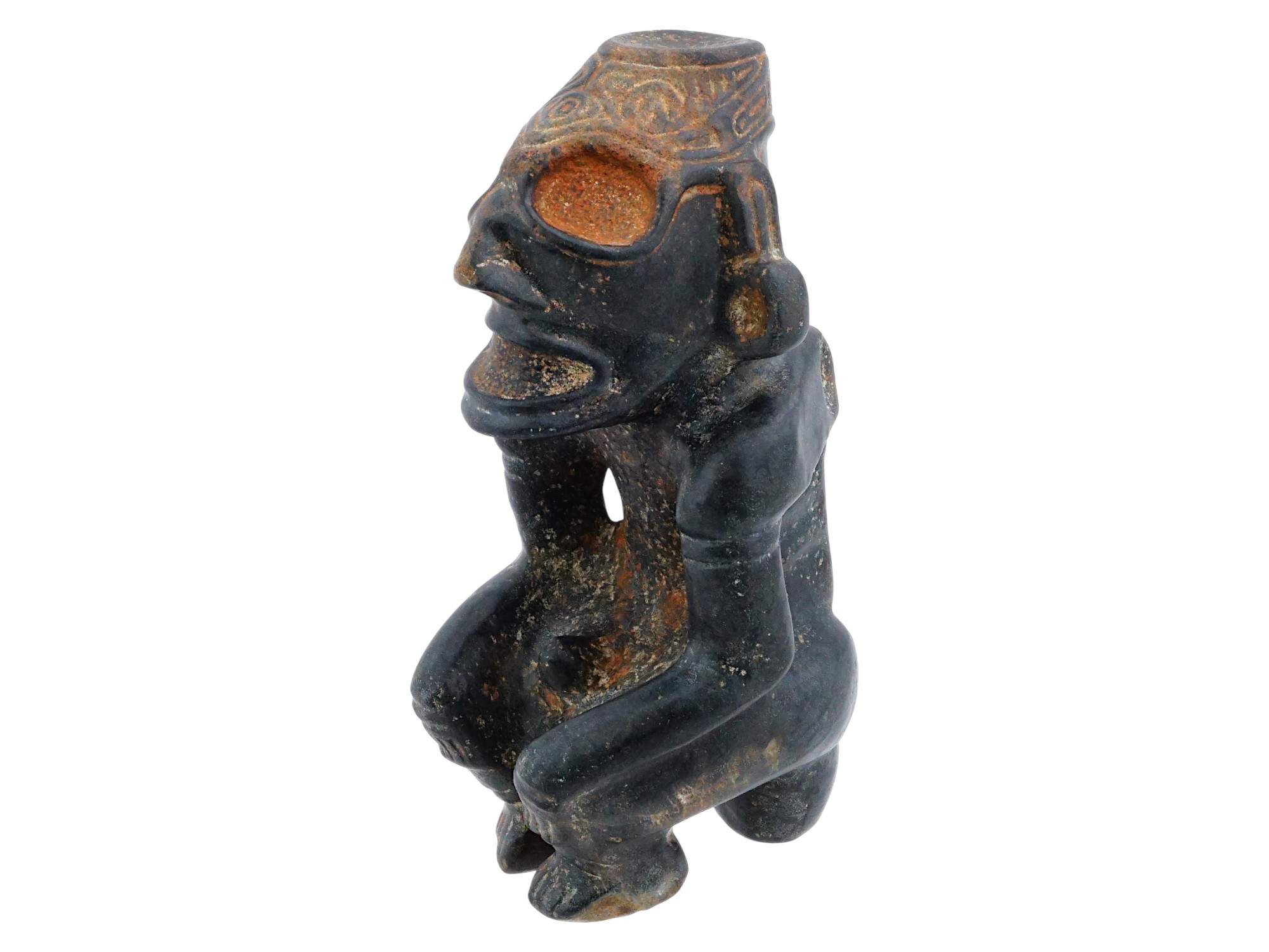 RARE TAINO MANNER HARD STONE CEREMONIAL IDOL FIGURINE PIC-
