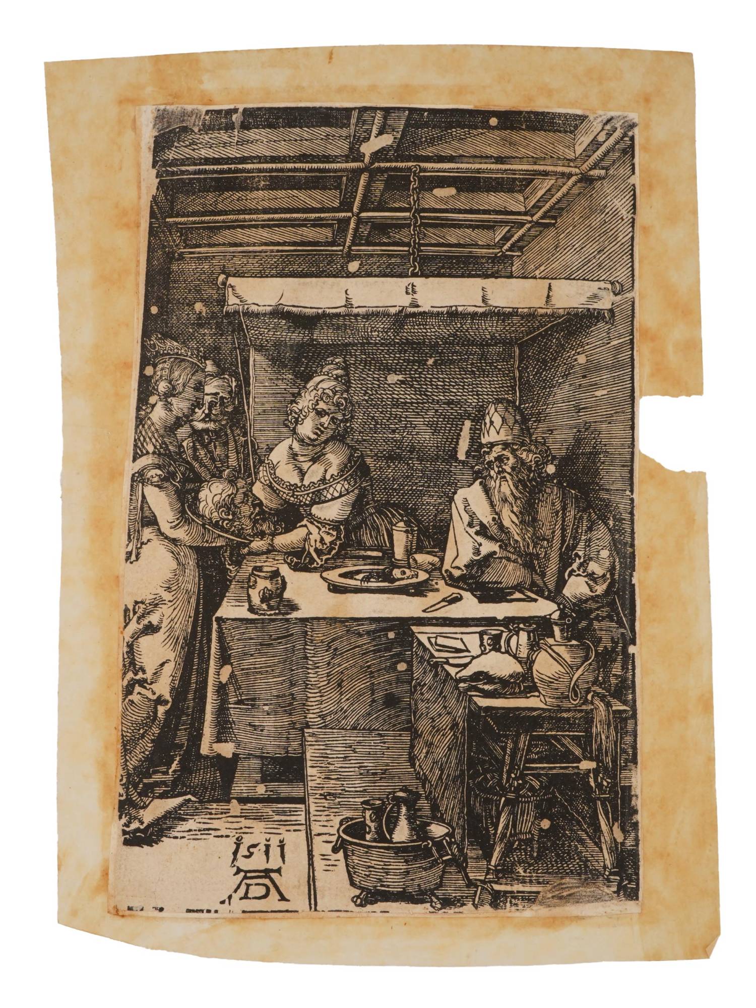 ANTIQUE ENGRAVING AFTER WOODCUT BY ALBRECHT DURER PIC-