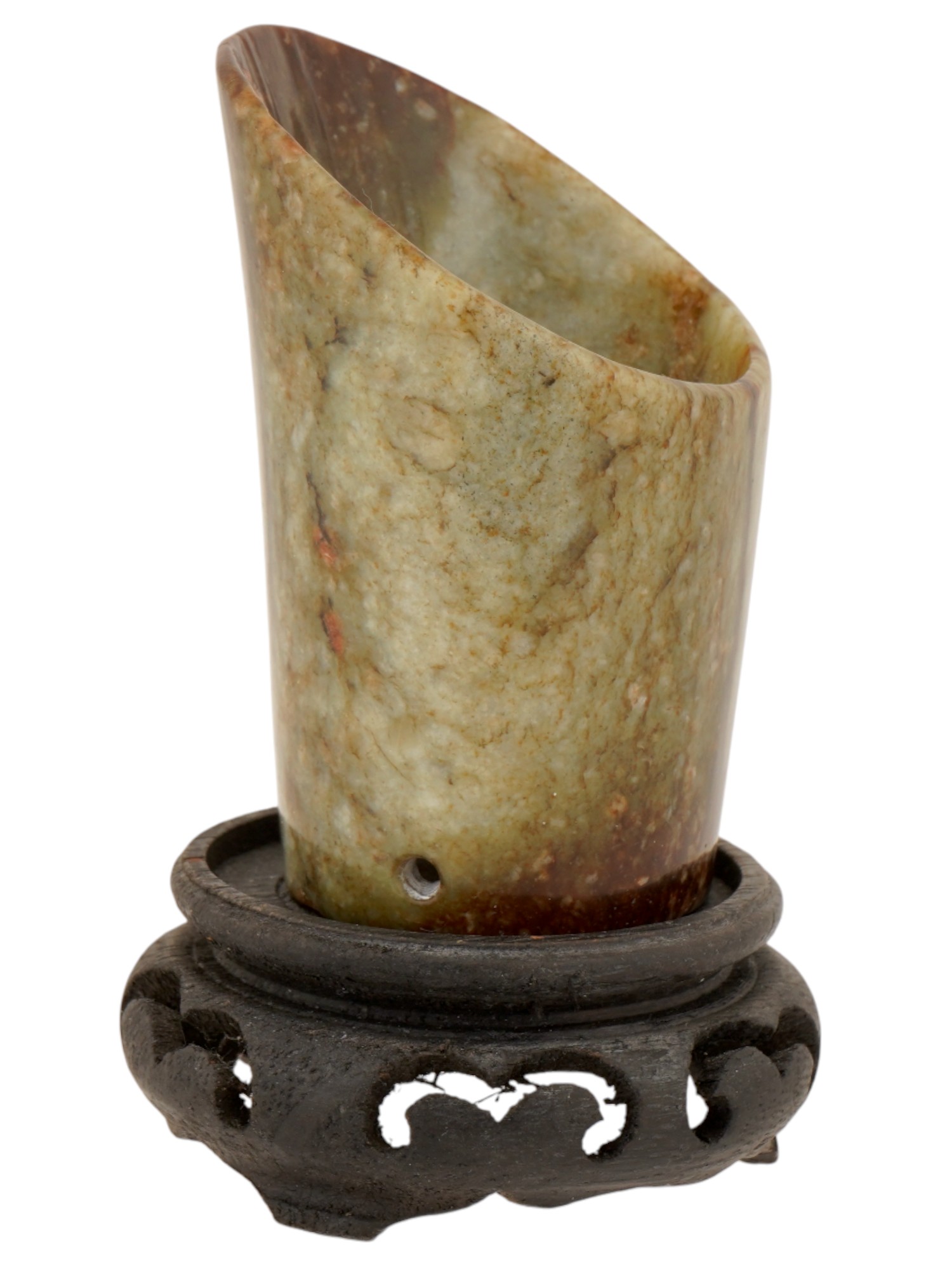 ANTIQUE CHINESE JADE HAIR ORNAMENT HORSE HOOF FORM PIC-4