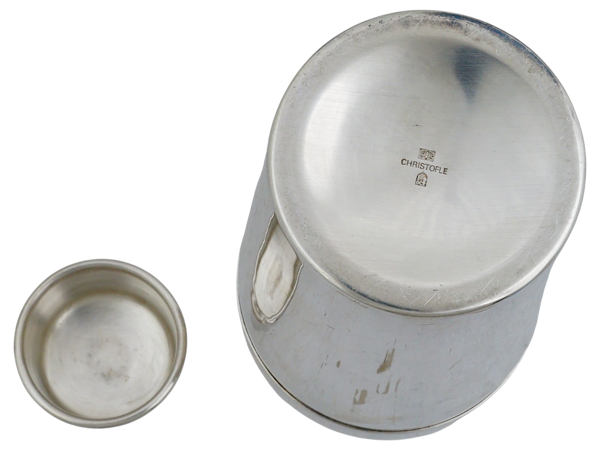 VINTAGE SILVER PLATED COCKTAIL SHAKER BY CHRISTOFLE PIC-9