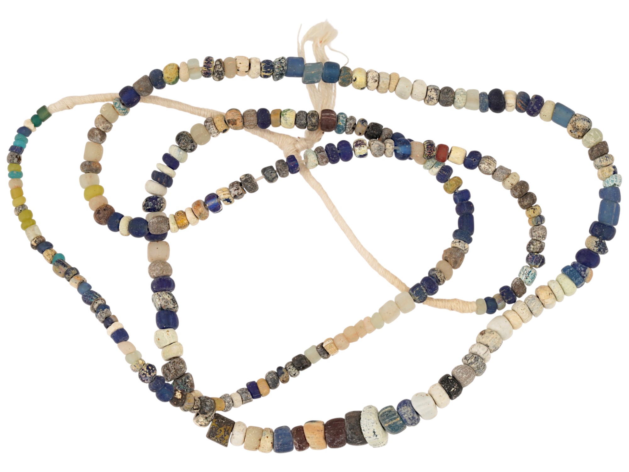 ANCIENT ROMAN GOLD PENDANT AND GLASS NECKLACE PIC-5