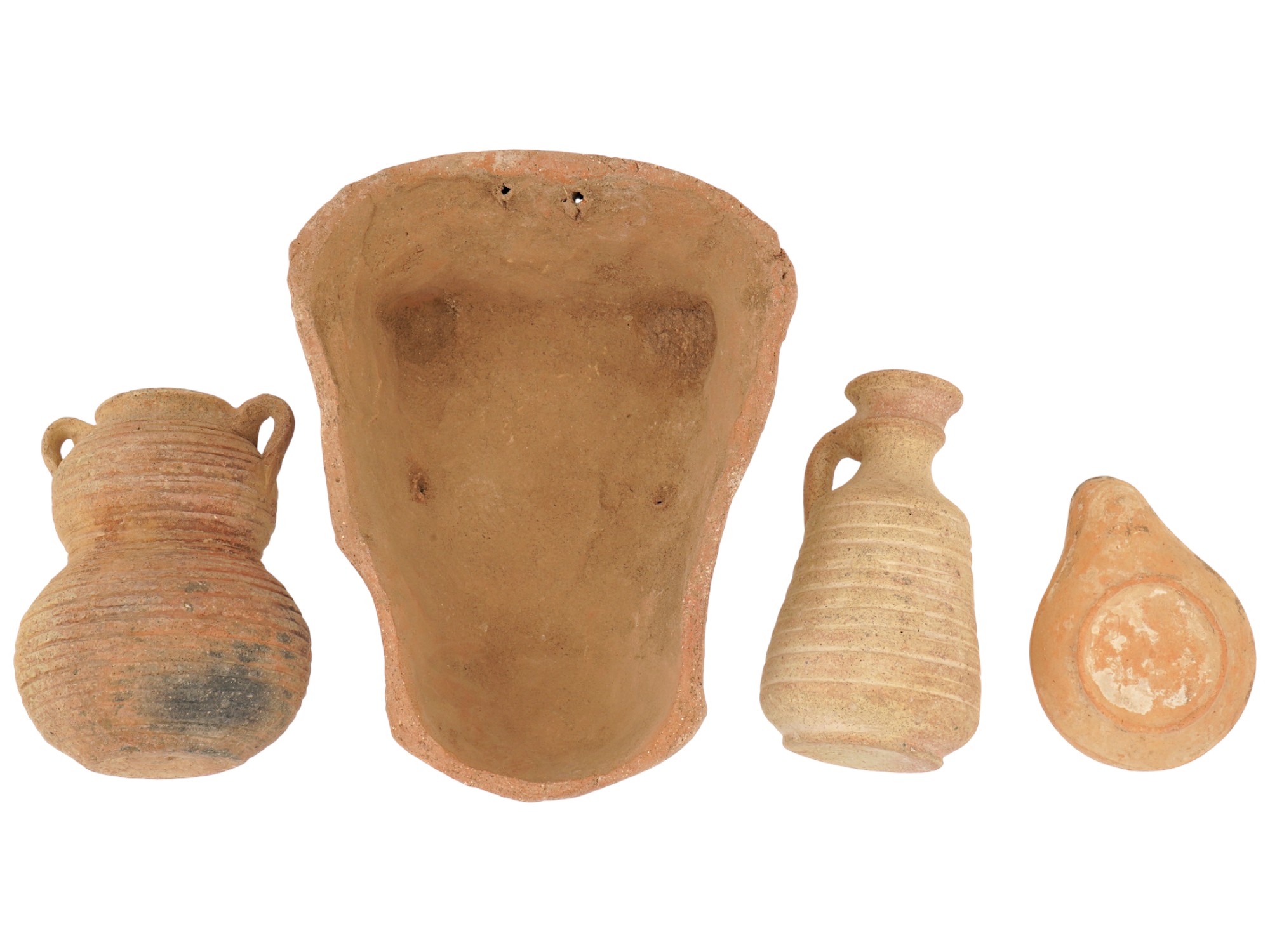 ANCIENT ROMAN EMPIRE TERRACOTTA JARS AND BULL MASK PIC-6