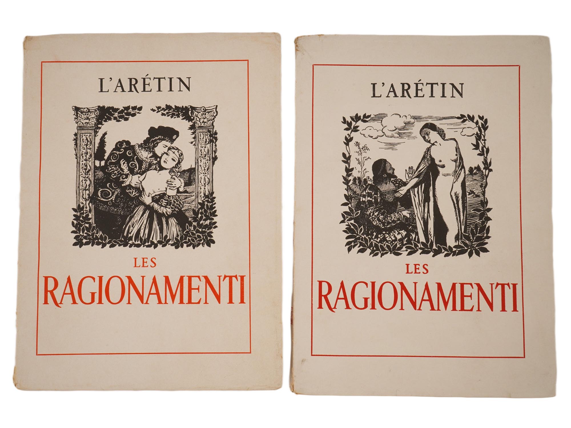 TWO FRENCH VOLUMES BY PIETRO ARETINO W ILLUSTRATIONS PIC-