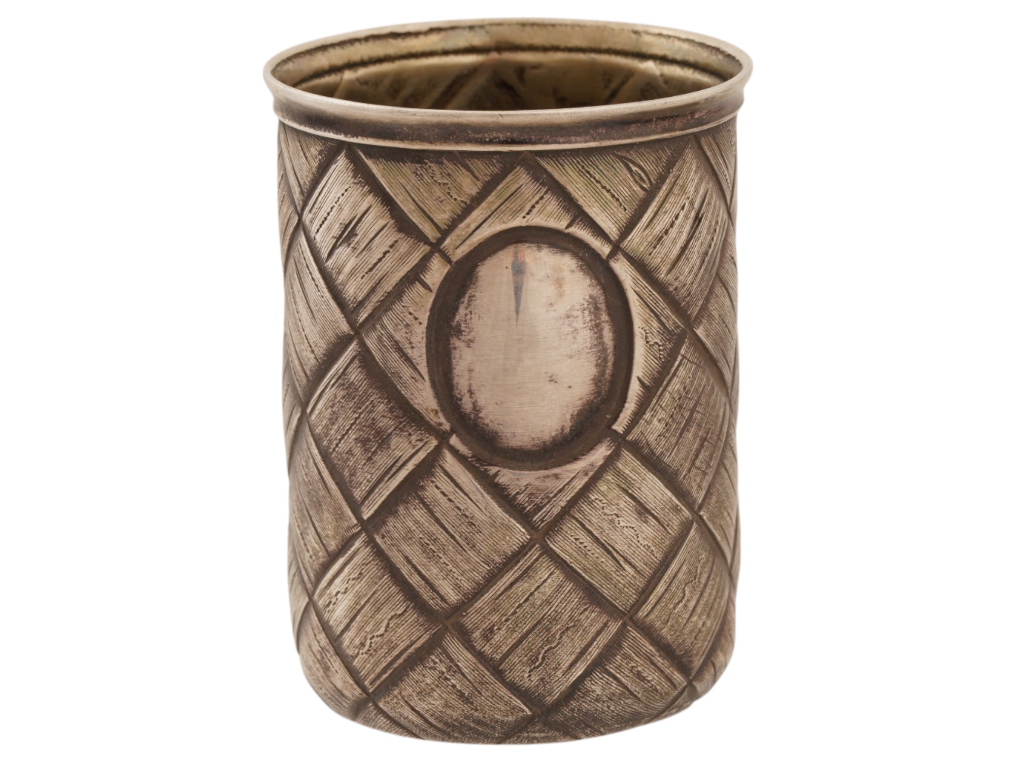 RUSSIAN 84 SILVER SHOT CUP W RELIEF WOVEN PATTERN PIC-2