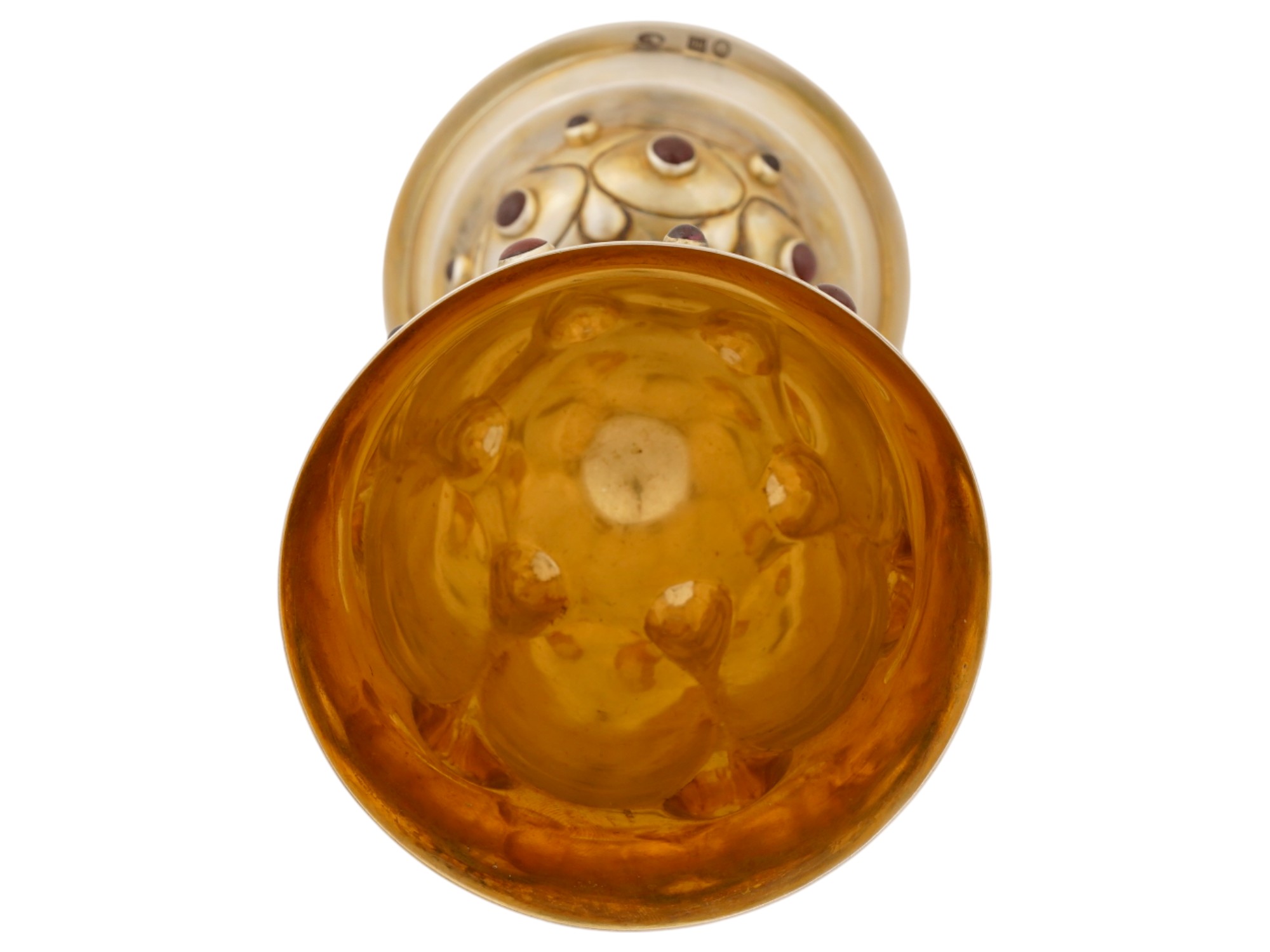 RUSSIAN JUDAICA SILVER ENAMEL KIDDUSH CUP W GEMSTONES PIC-5