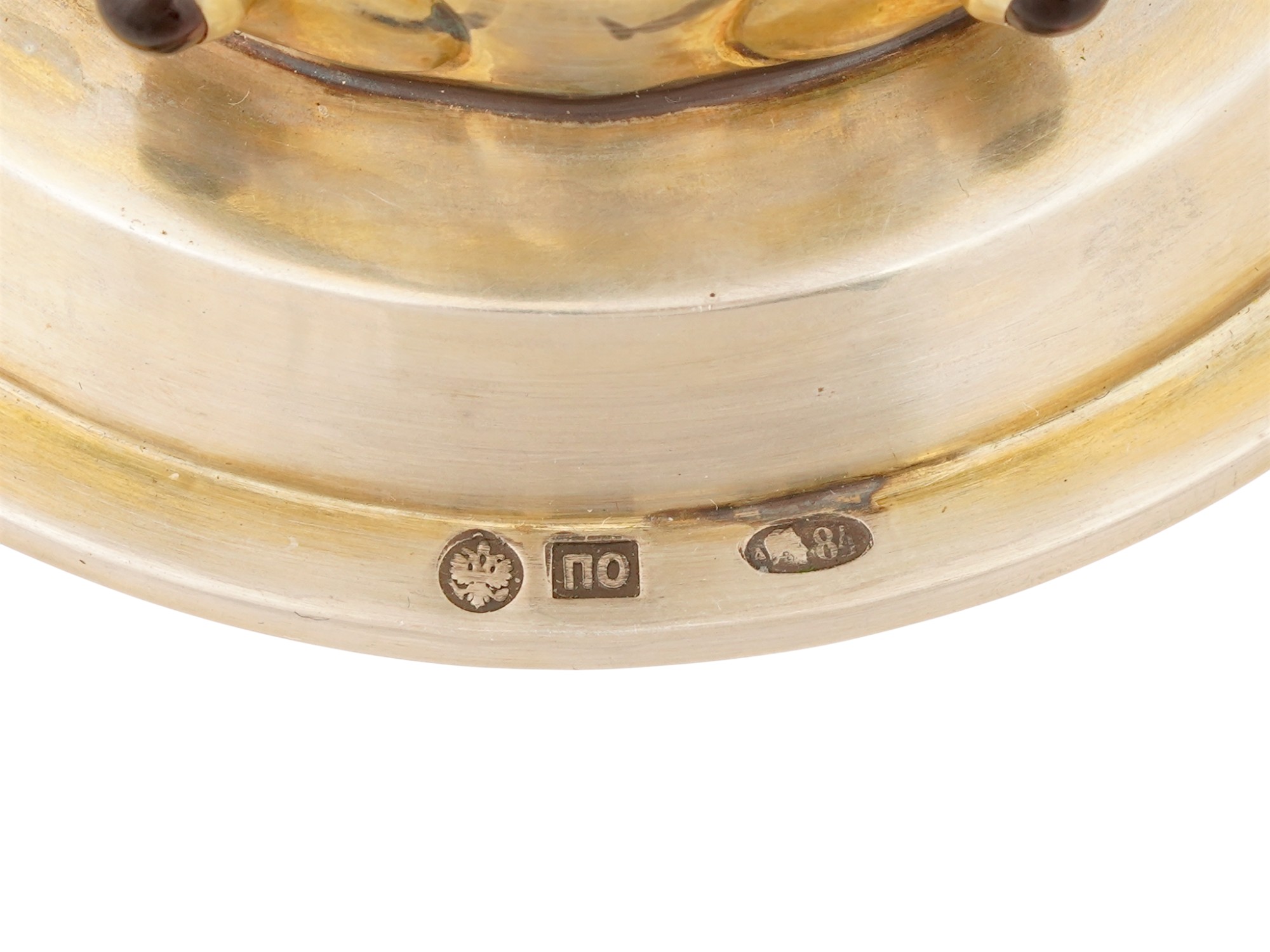 RUSSIAN JUDAICA SILVER ENAMEL KIDDUSH CUP W GEMSTONES PIC-7