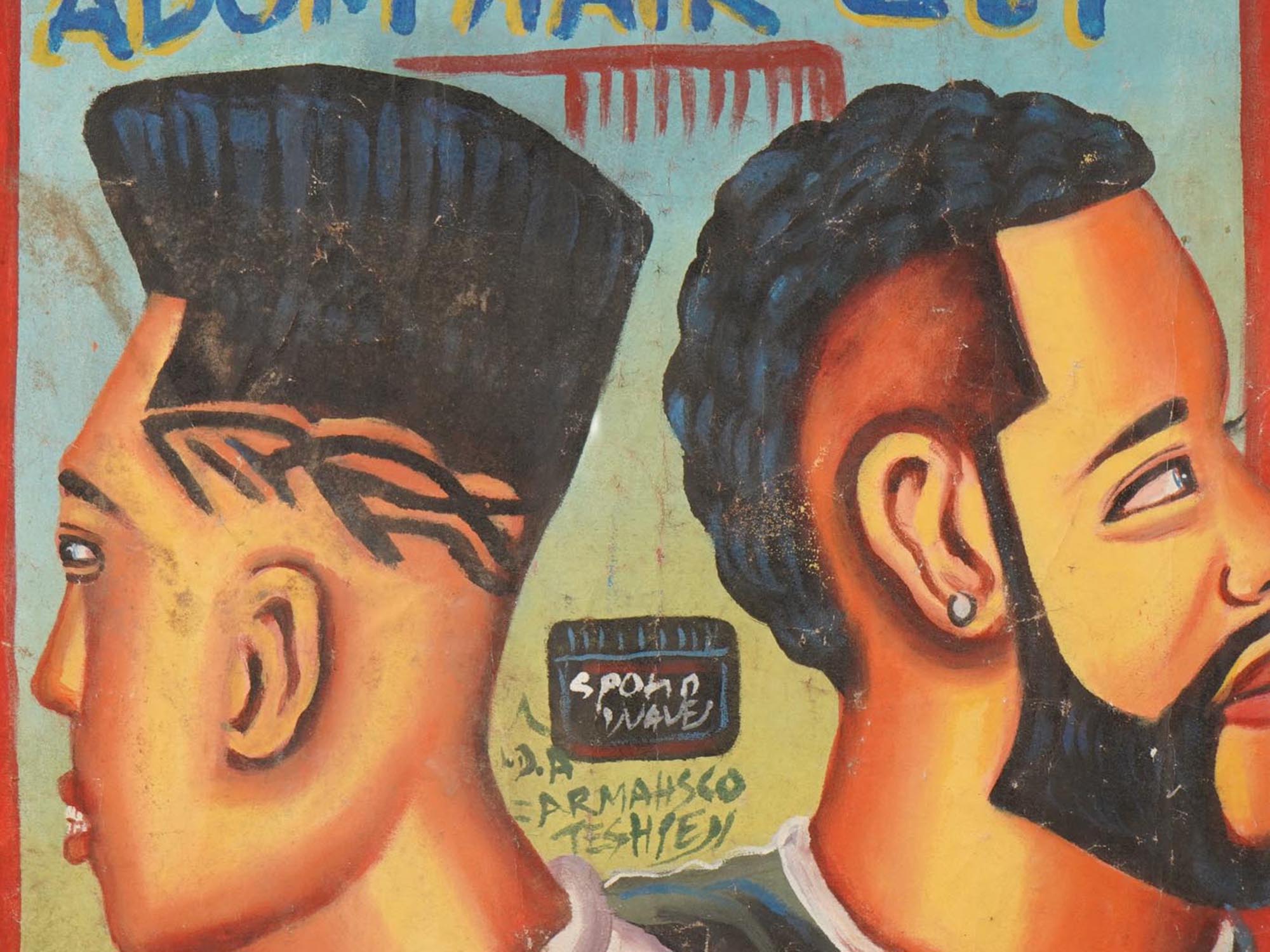 GHANAIAN OIL PAINTING BARBERSHOP SIGN BY ARMAHSCO PIC-1