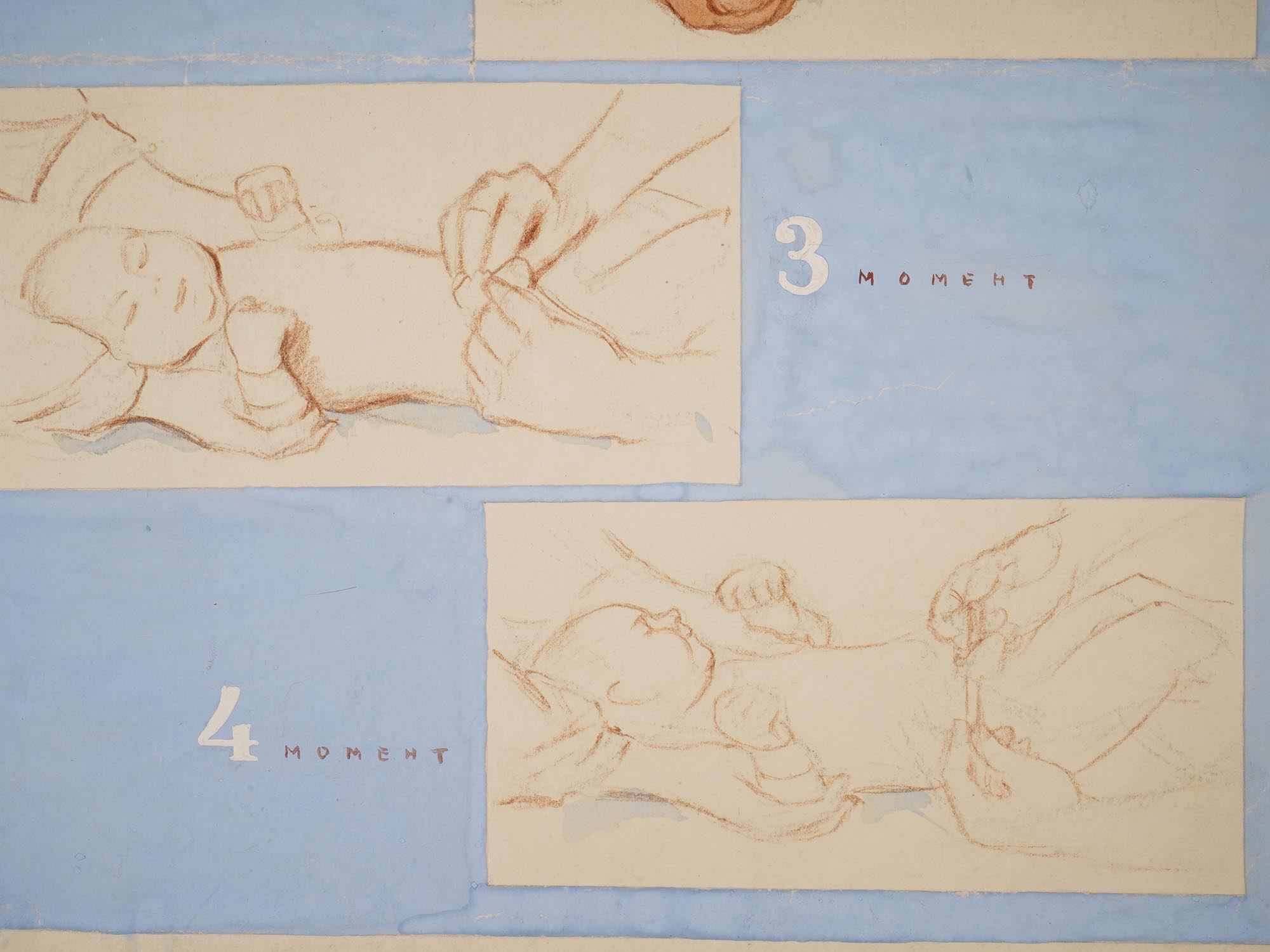 ATTR OLGA DEINEKO SOVIET MIX MEDIA SKETCH PAINTING PIC-2