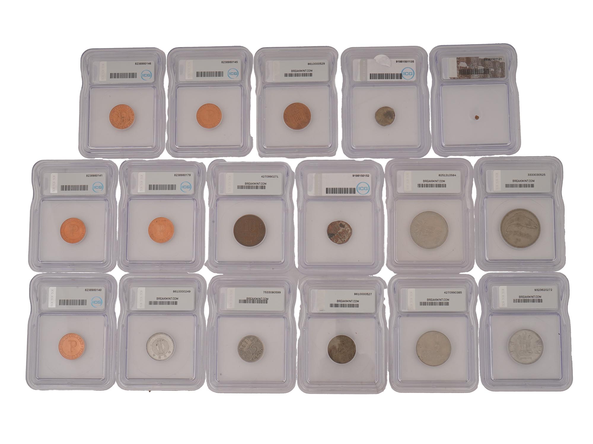 17 ANCIENT ANDTIQUE AND VINTAGE ICG GRADED COINS PIC-1