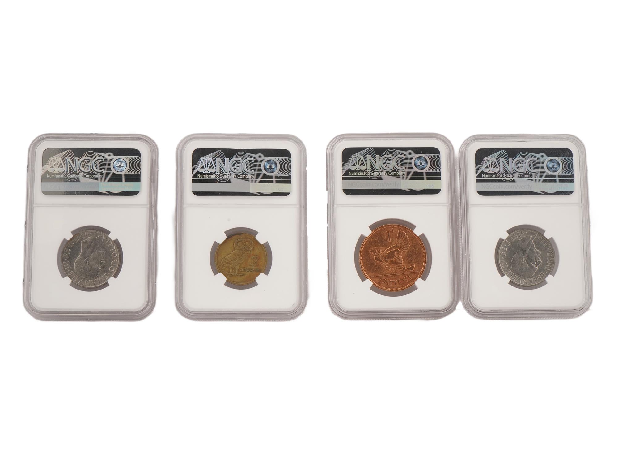 COLLECTION OF 14 GREEK, IRISH AND ITALIAN GRADED COINS PIC-2