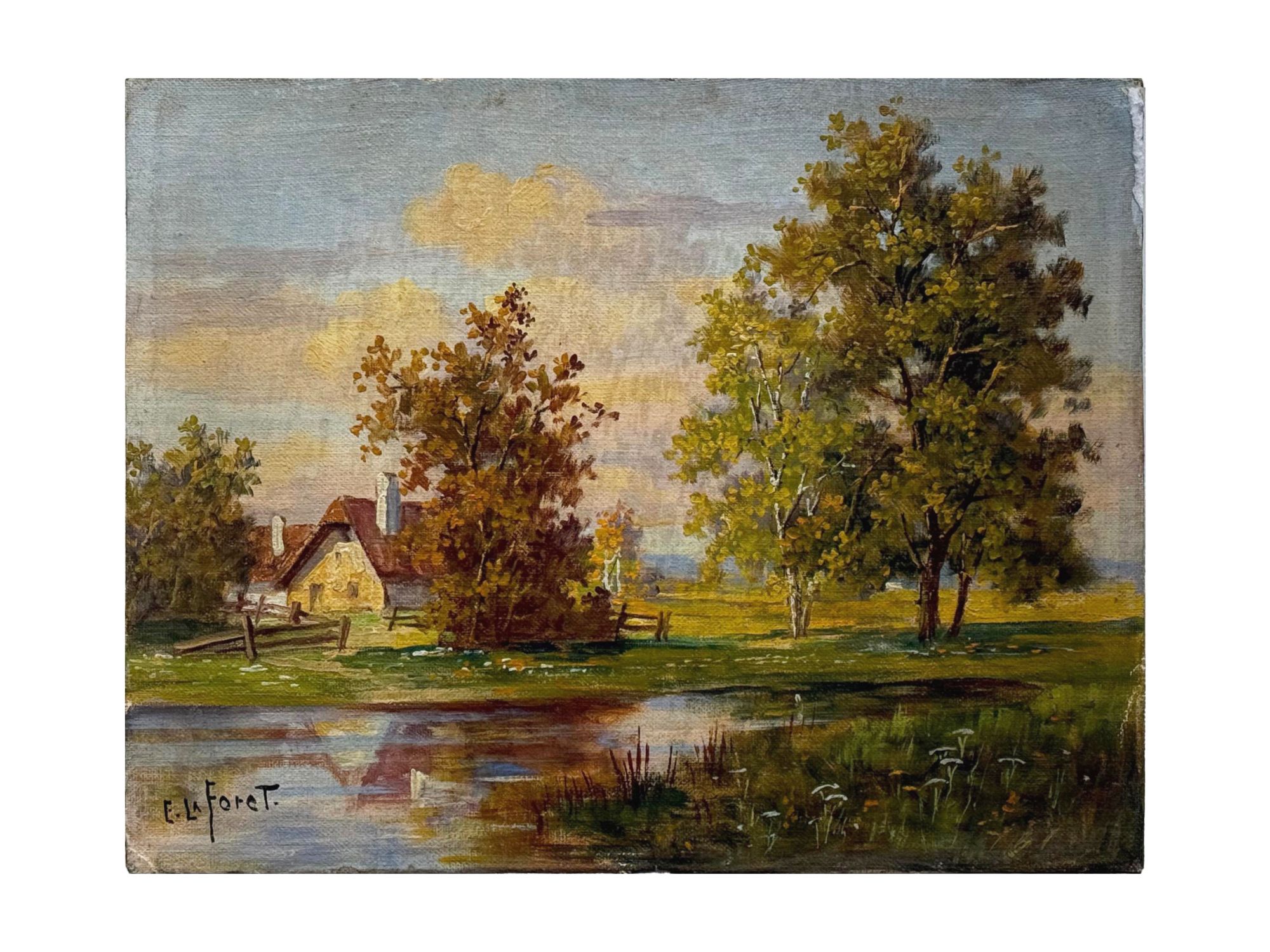 EUGENE LA FORET AMERICAN LANDSCAPE OIL PAINTING PIC-