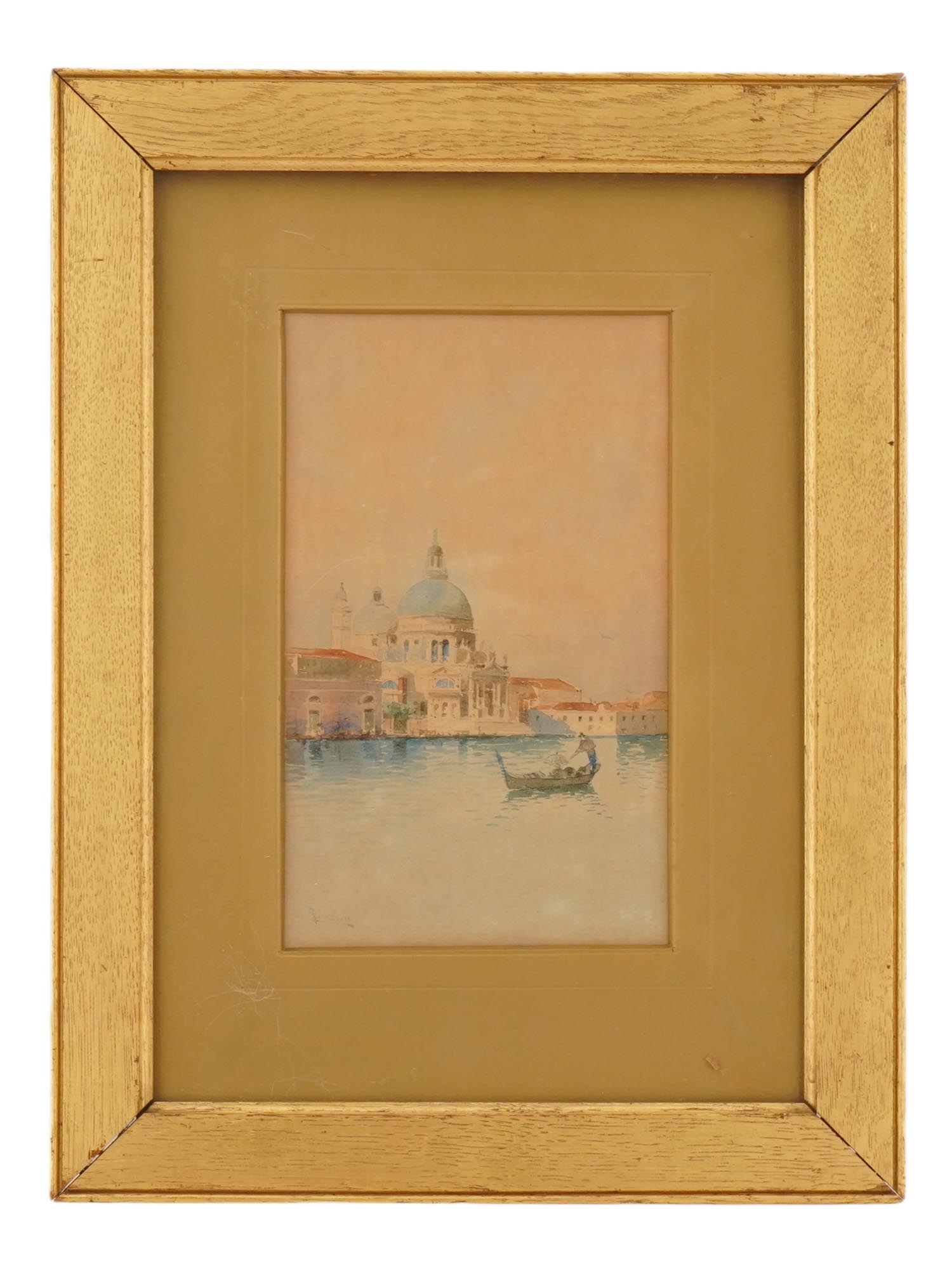 SIGNED A BIONDETTI ANTIQUE ITALIAN WATERCOLOR PAINTING PIC-
