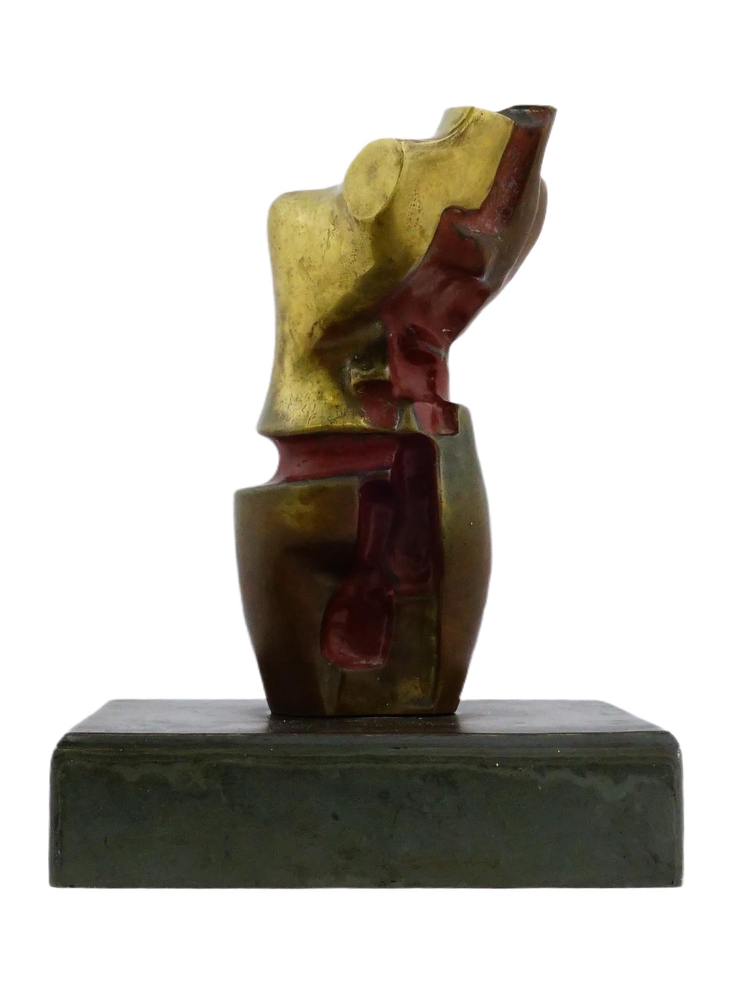 MODERNIST TORSO BRONZE SCULPTURE SIGNED REUTER PIC-3