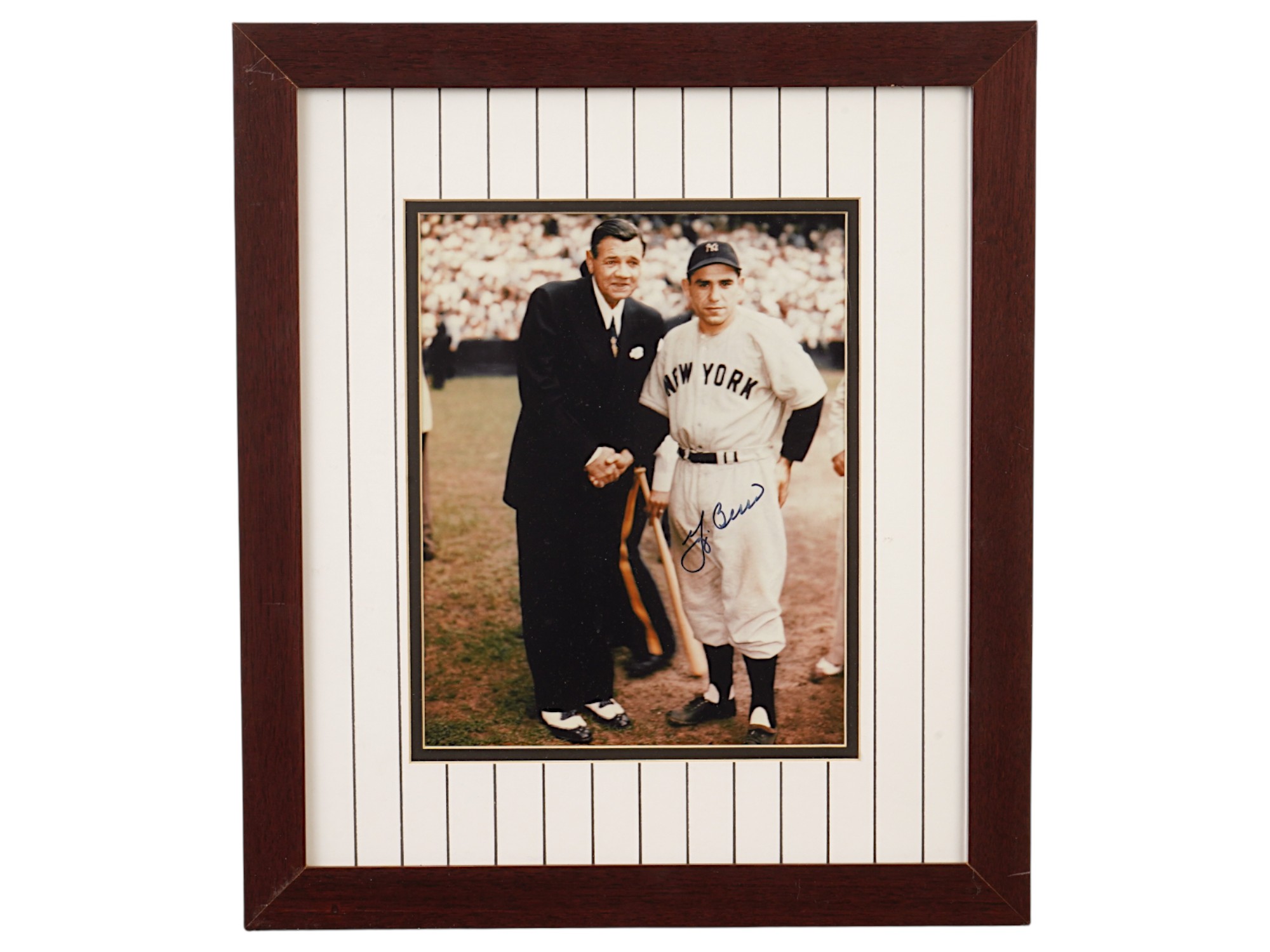 YOGI BERRA AUTOGRAPHED PHOTO FT BABE RUTH PIC-