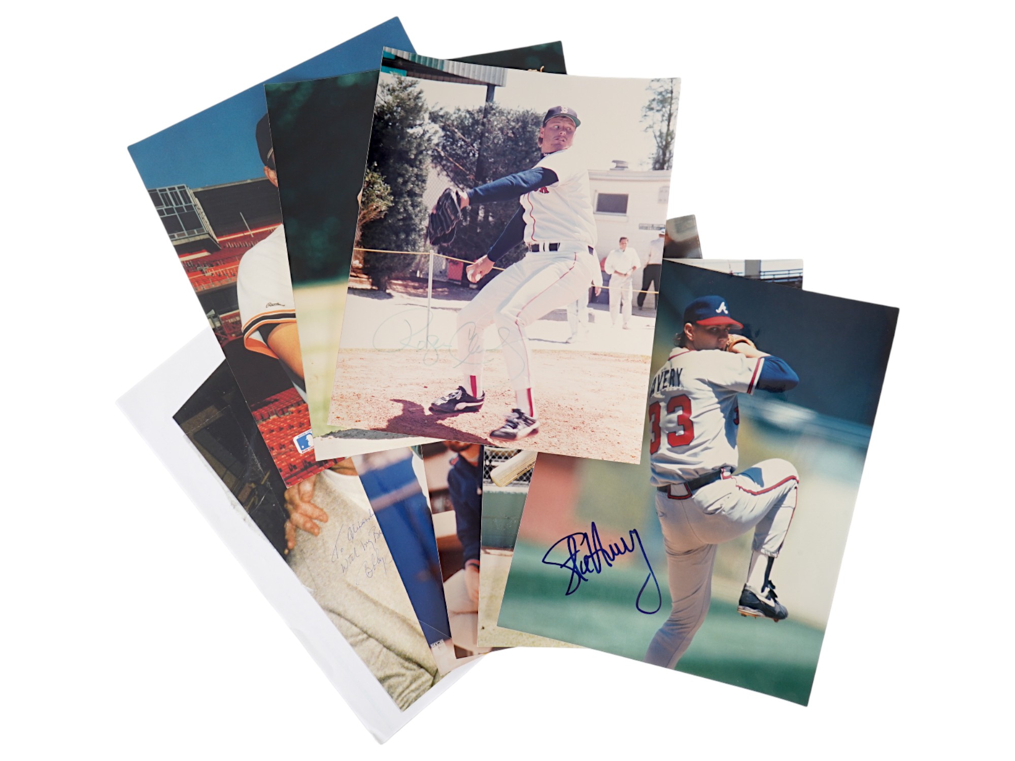 LOT OF 8 SIGNED BASEBALL PHOTOGRAPHS AND PRINTS PIC-1