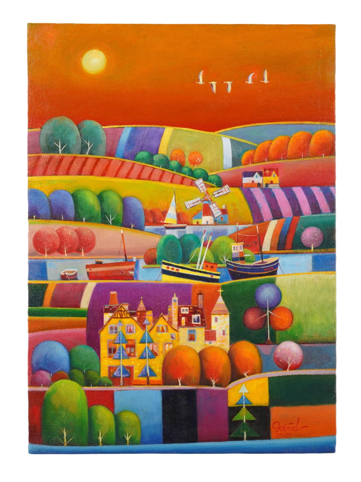 ORIGINAL SYRIAN OIL PAINTING BY KAMAL HABIB HASAN W COA PIC-