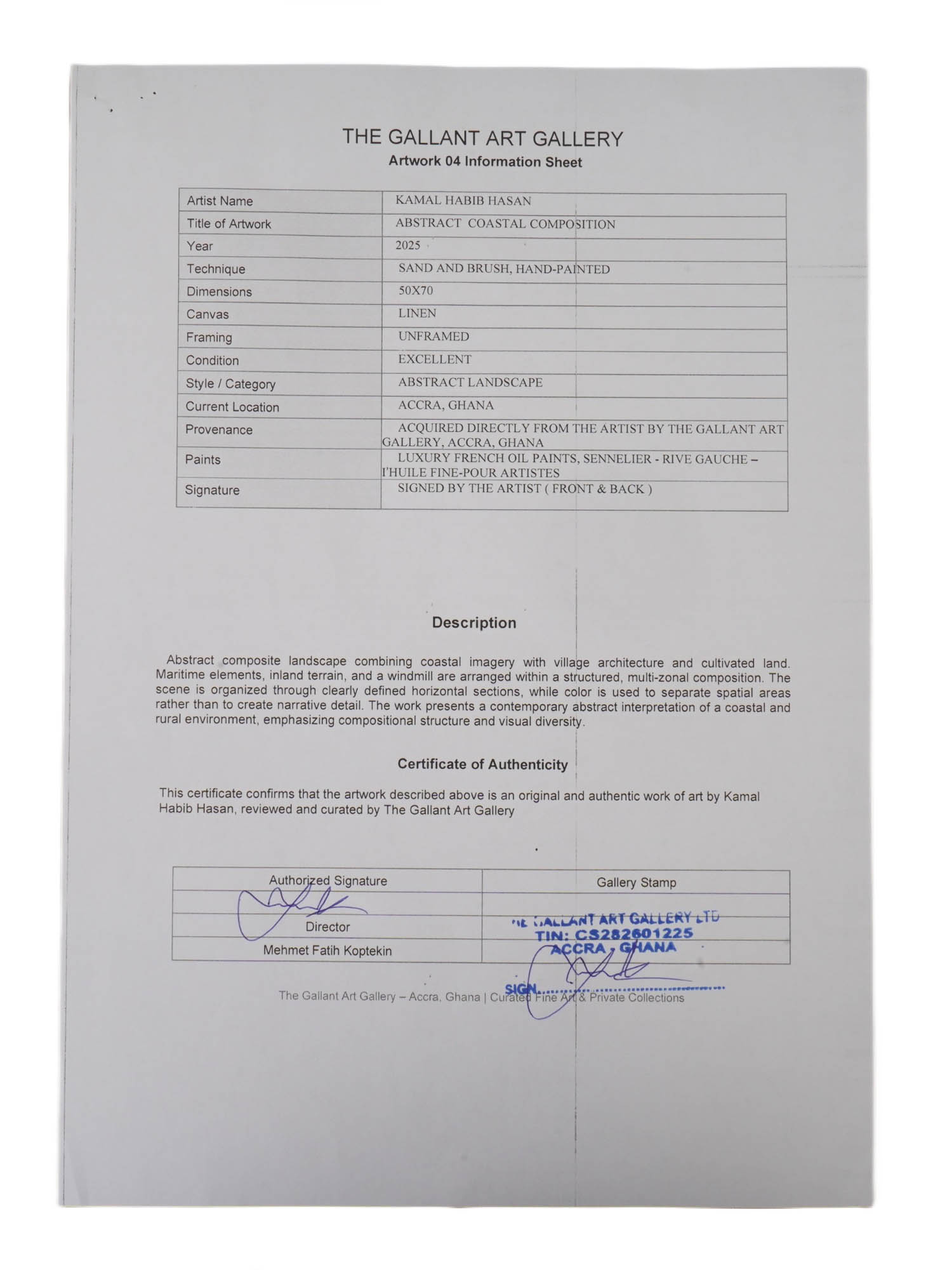 ORIGINAL SYRIAN OIL PAINTING BY KAMAL HABIB HASAN W COA PIC-5