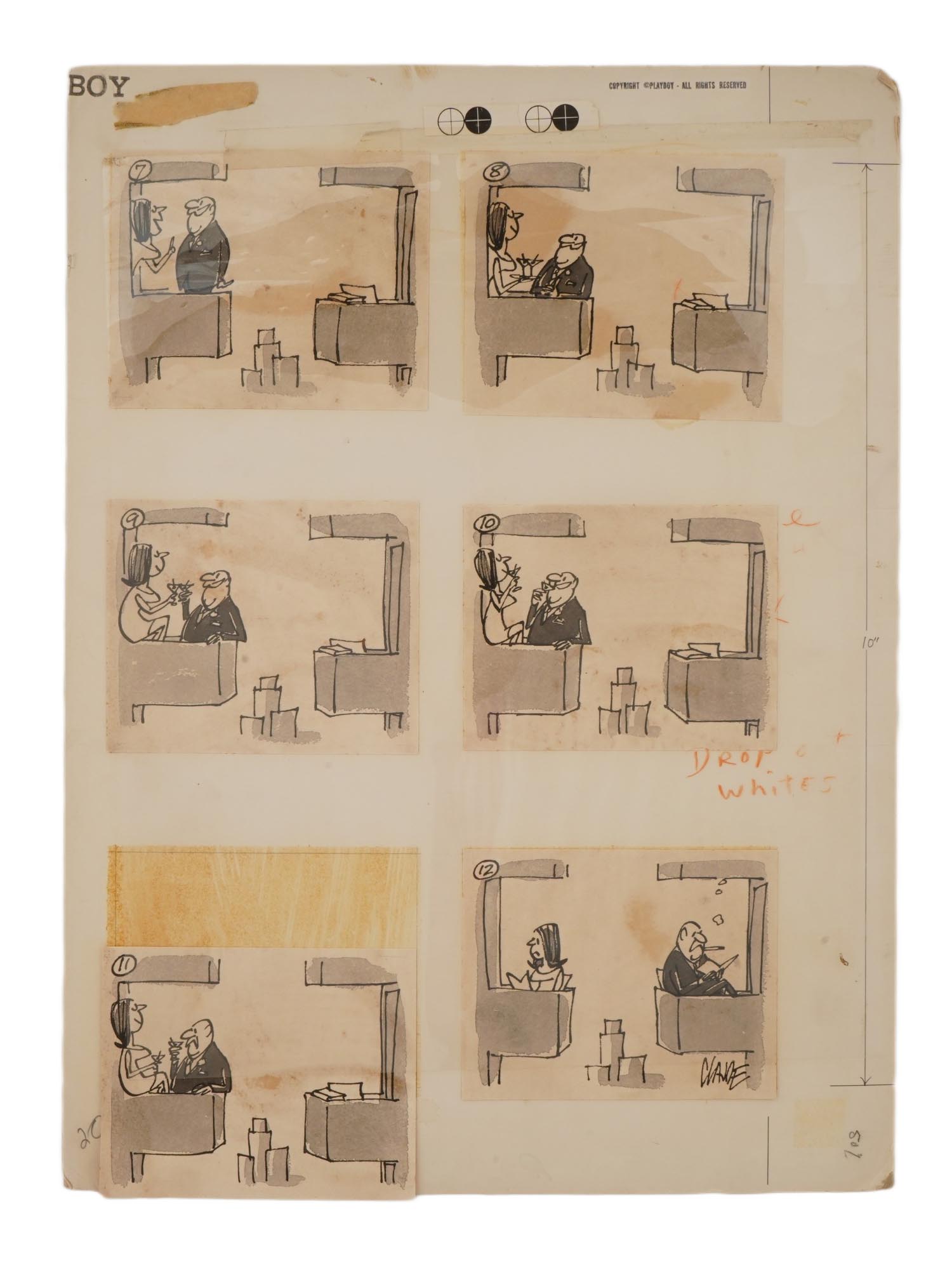 PLAYBOY SKETCH CARTOON ILLUSTRATION BY CLAUDE SMITH PIC-