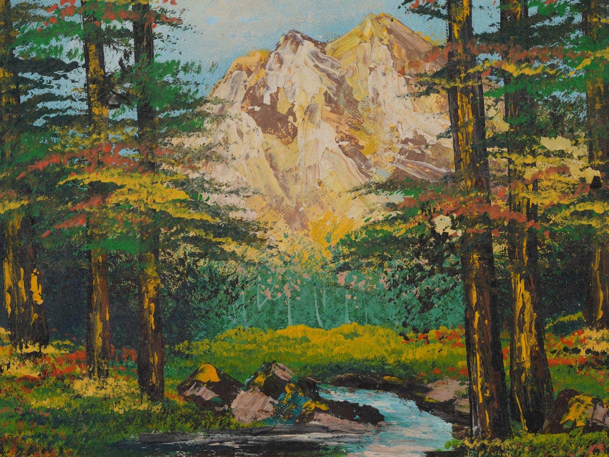 SIGNED T MORAN VINTAGE AMERICAN SCHOOL PAINTING PIC-1