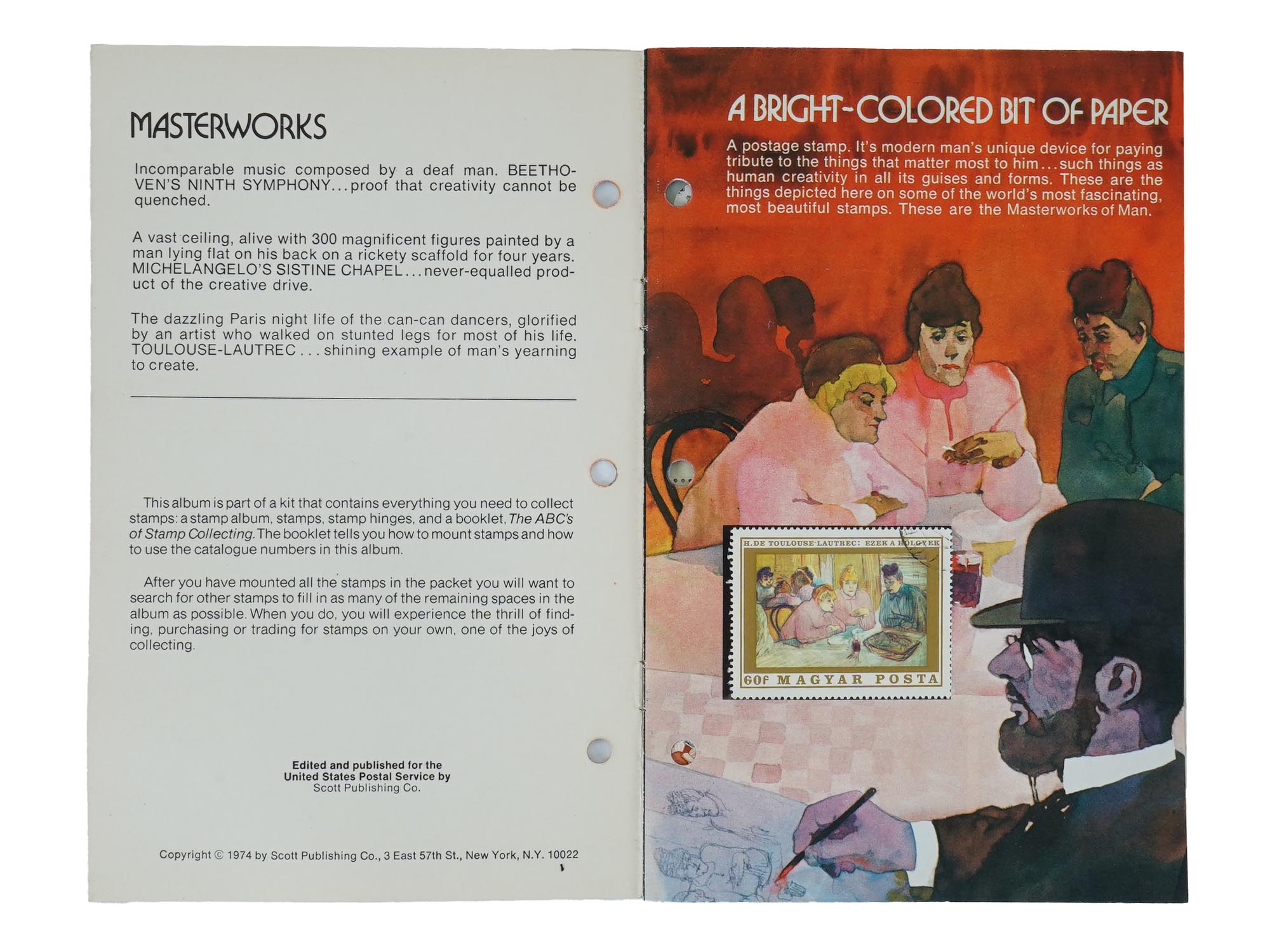 VINTAGE STAMPS 1956 MOZART STAMP AND MASTERWORKS ALBUM PIC-5