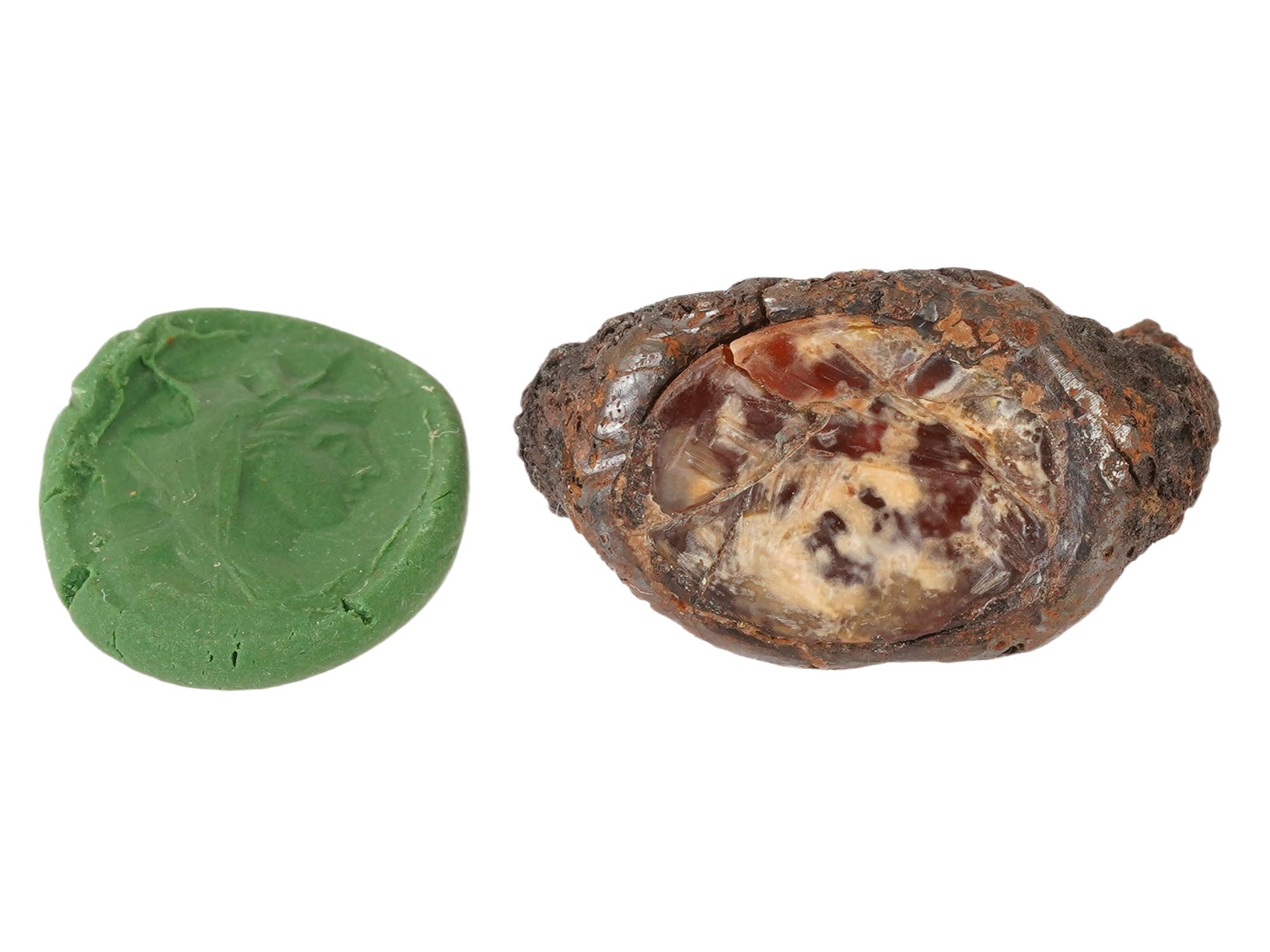 ANCIENT ROMAN AGATE INTAGLIO OF THE GODDESS TYCHE PIC-